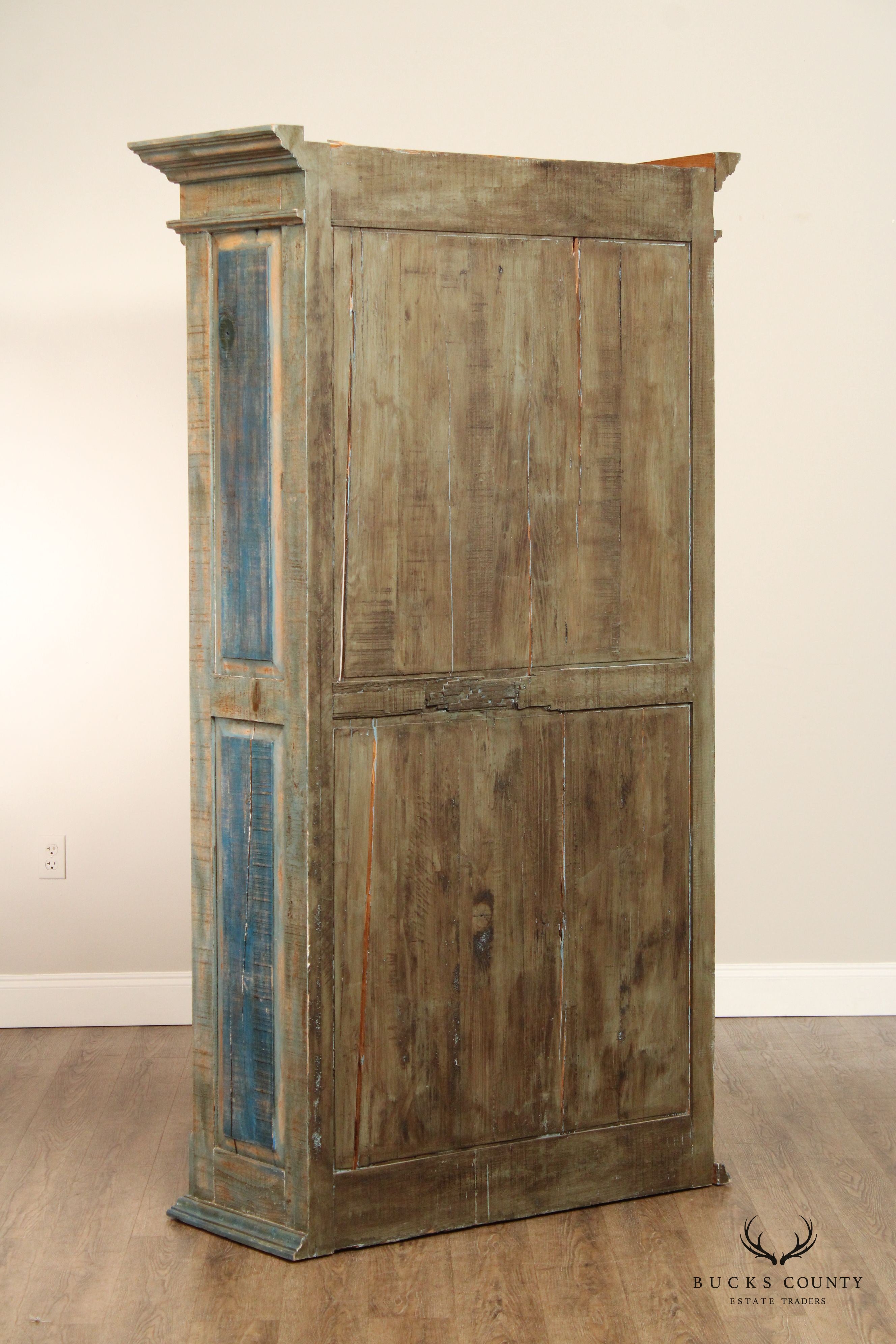 Rustic Farmhouse Style Painted Tall Open Bookcase