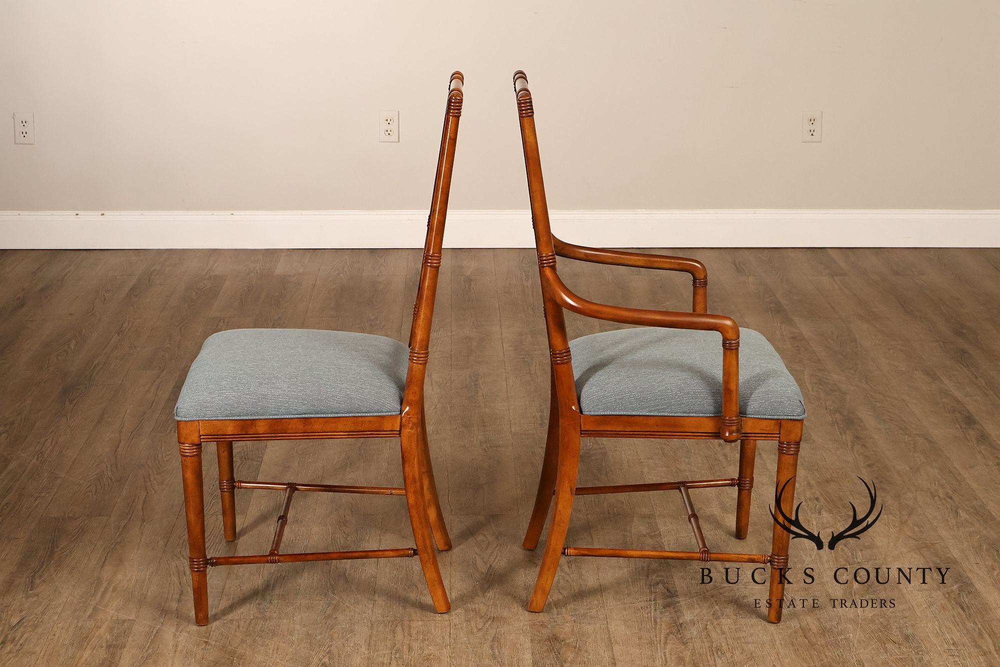 Drexel Heritage Vintage Set of Six Faux Bamboo Dining Chairs