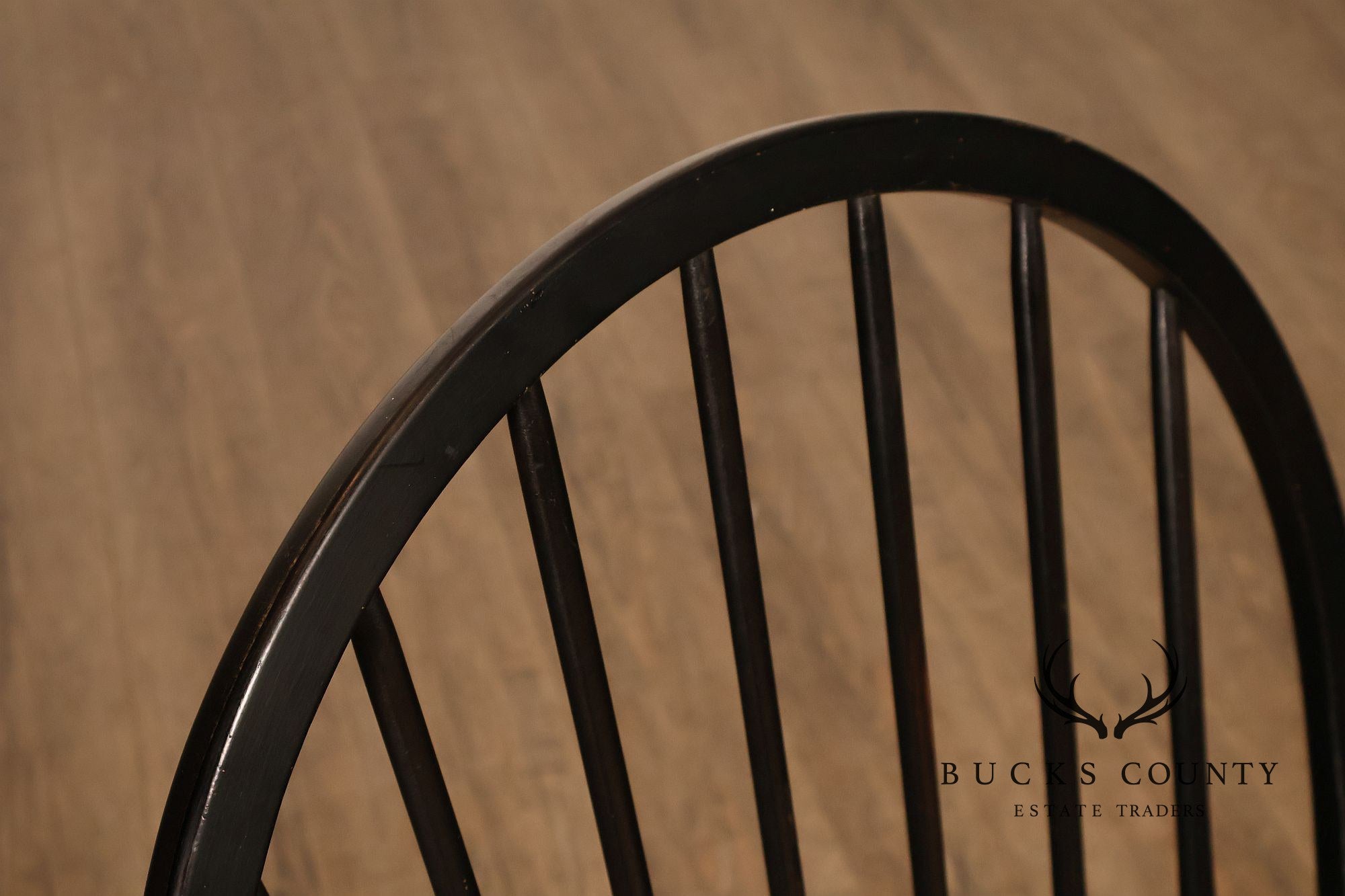 Nichols And Stone Set Of Six Black Windsor Dining Chairs
