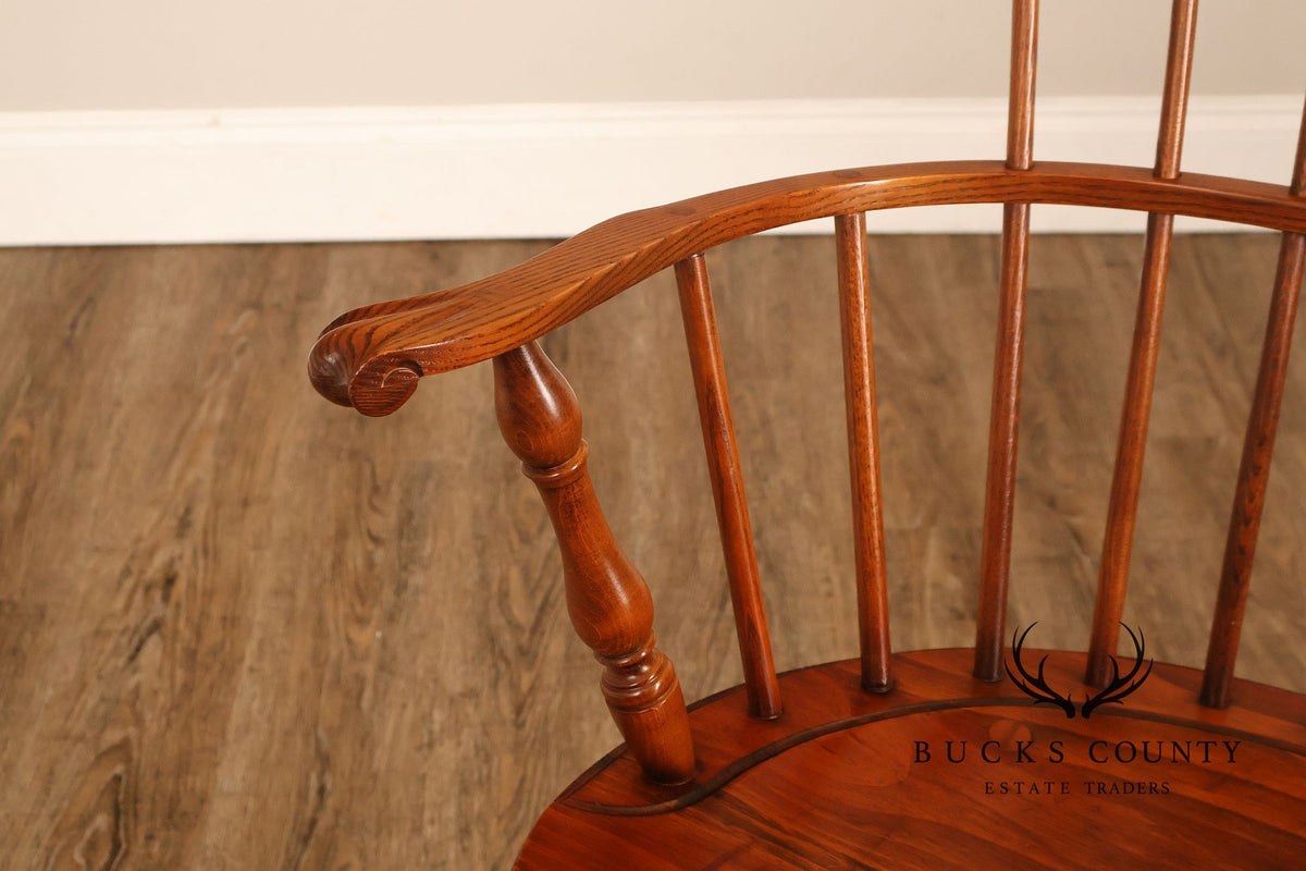 Nichols and Stone Pair of Oak Windsor Armchairs