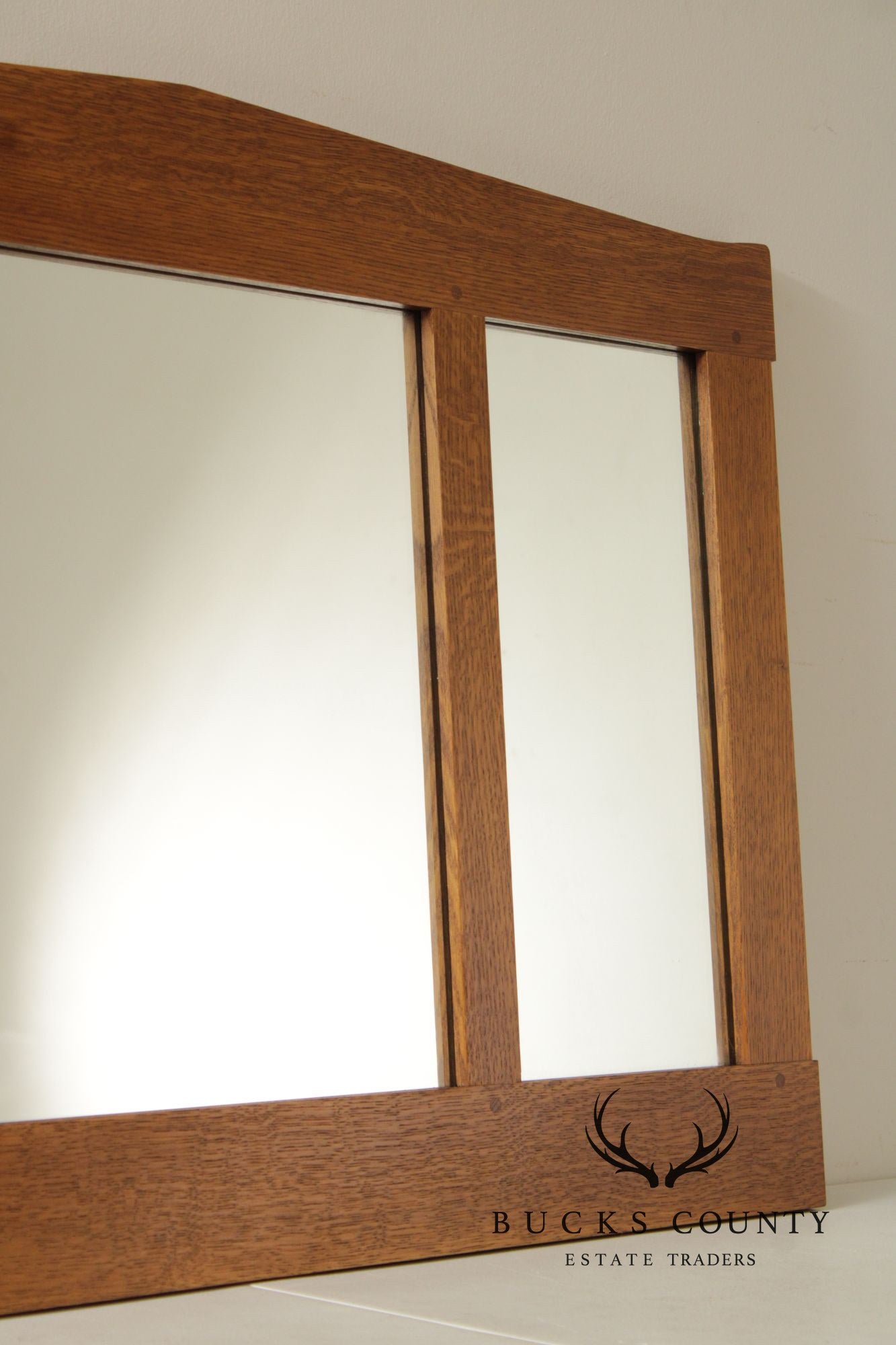 Stickley Mission Collection Oak Three Glass Mirror