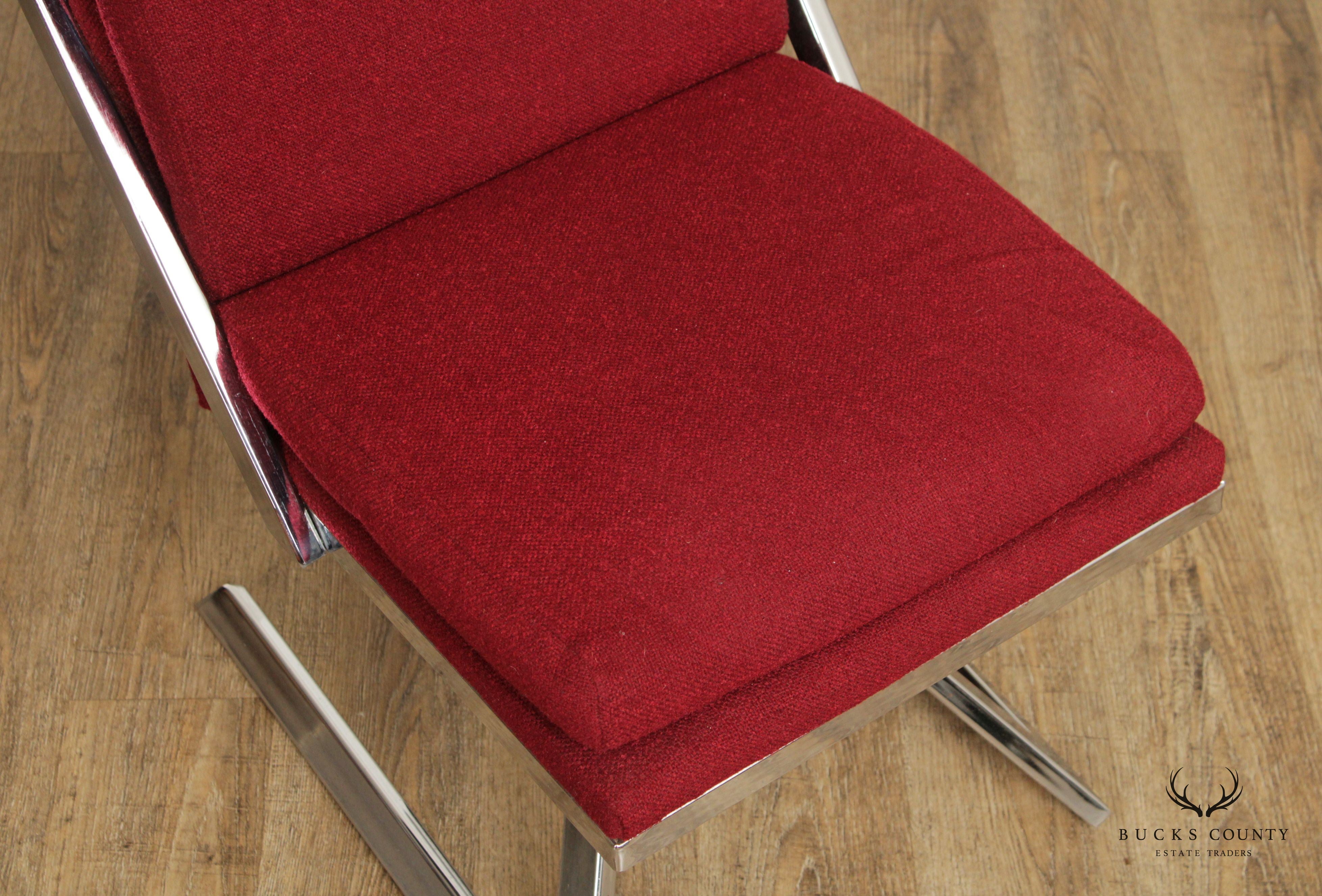 Contempo Mid Century Modern Set of Six Z- Frame Swivel Dining Chairs
