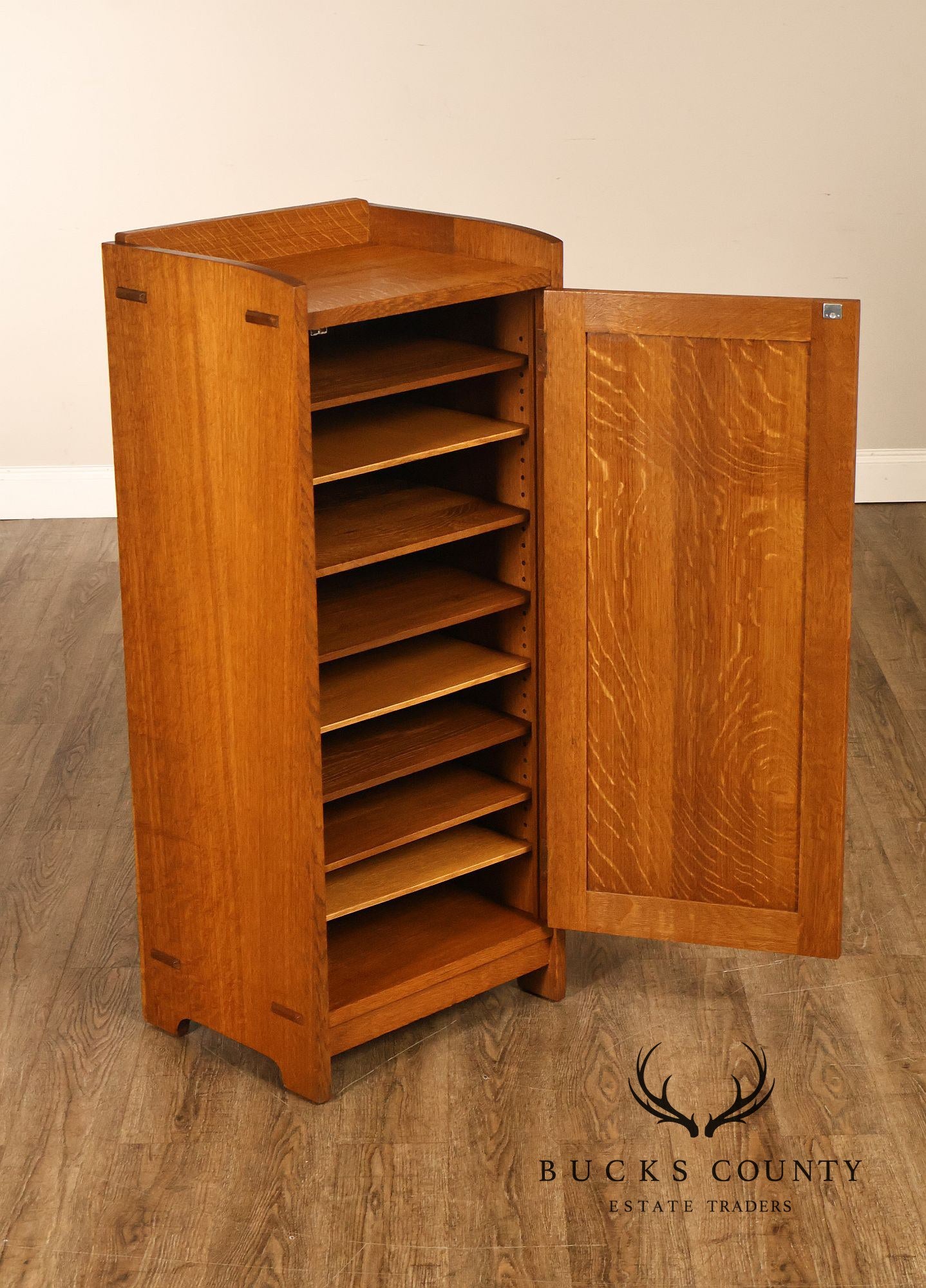 Antique Gustav Stickley No. 70 Mission Oak Music Cabinet