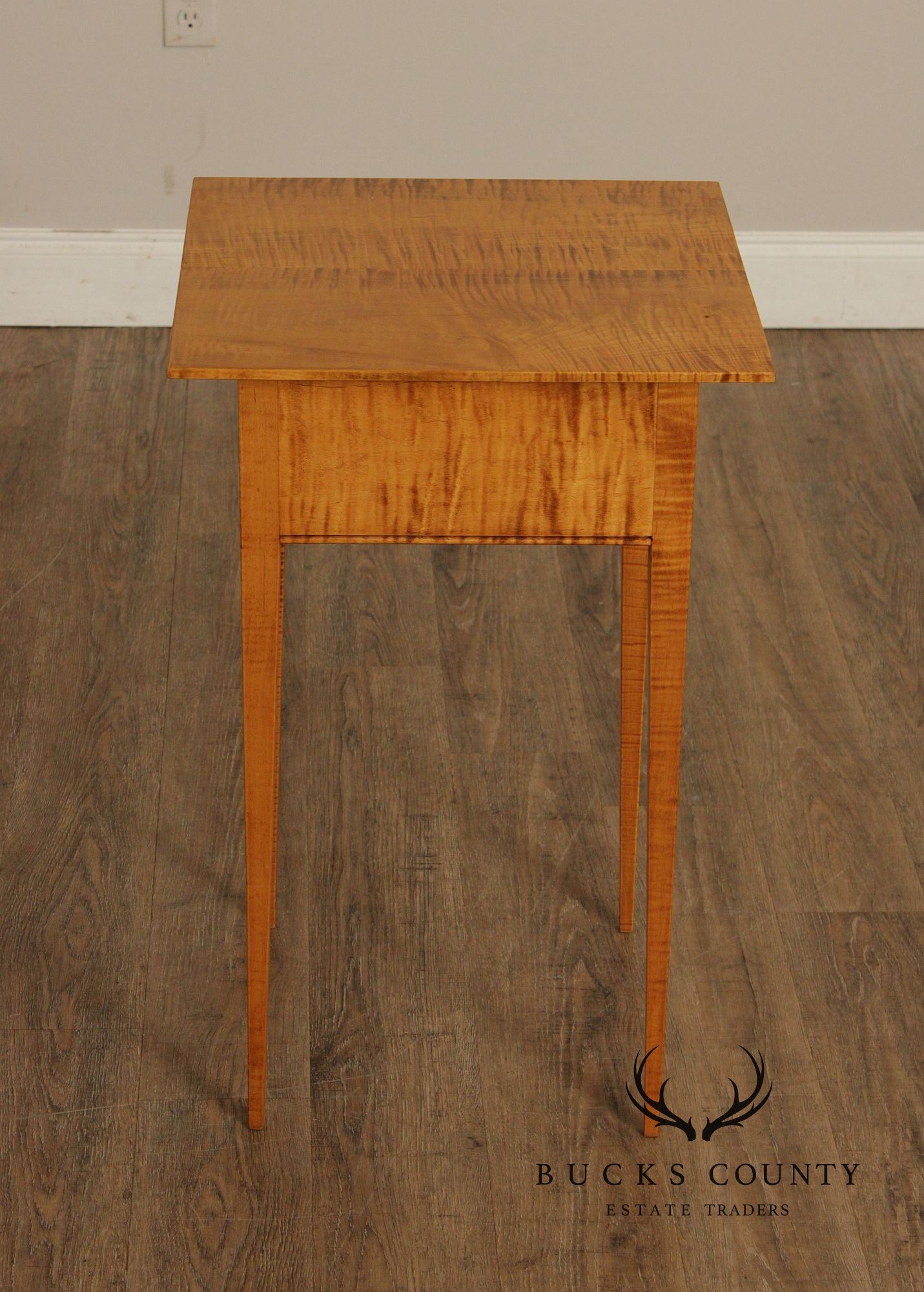 Shaker Style Pair of Tiger Maple Side Tables