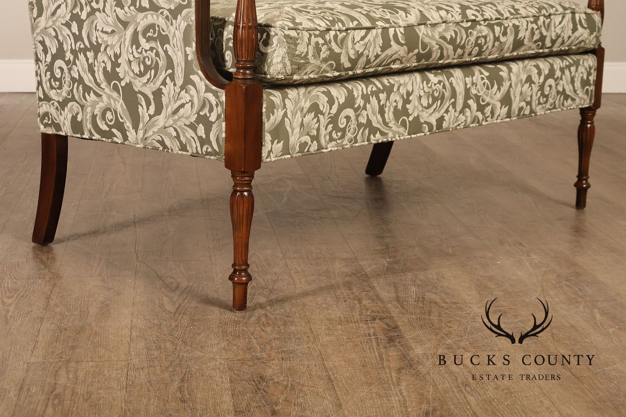 Sheraton Style Custom Upholstered Loveseat