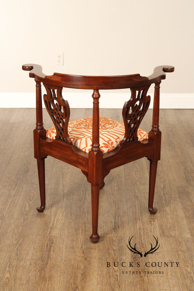 Henkel Harris 'SPNEA' Chippendale Style Mahogany Corner Chair