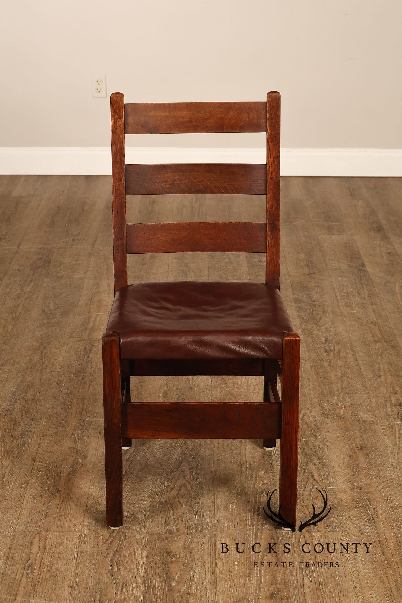 Antique Gustav Stickley No. 306 1/2 Oak Dining Chairs Set Of Seven