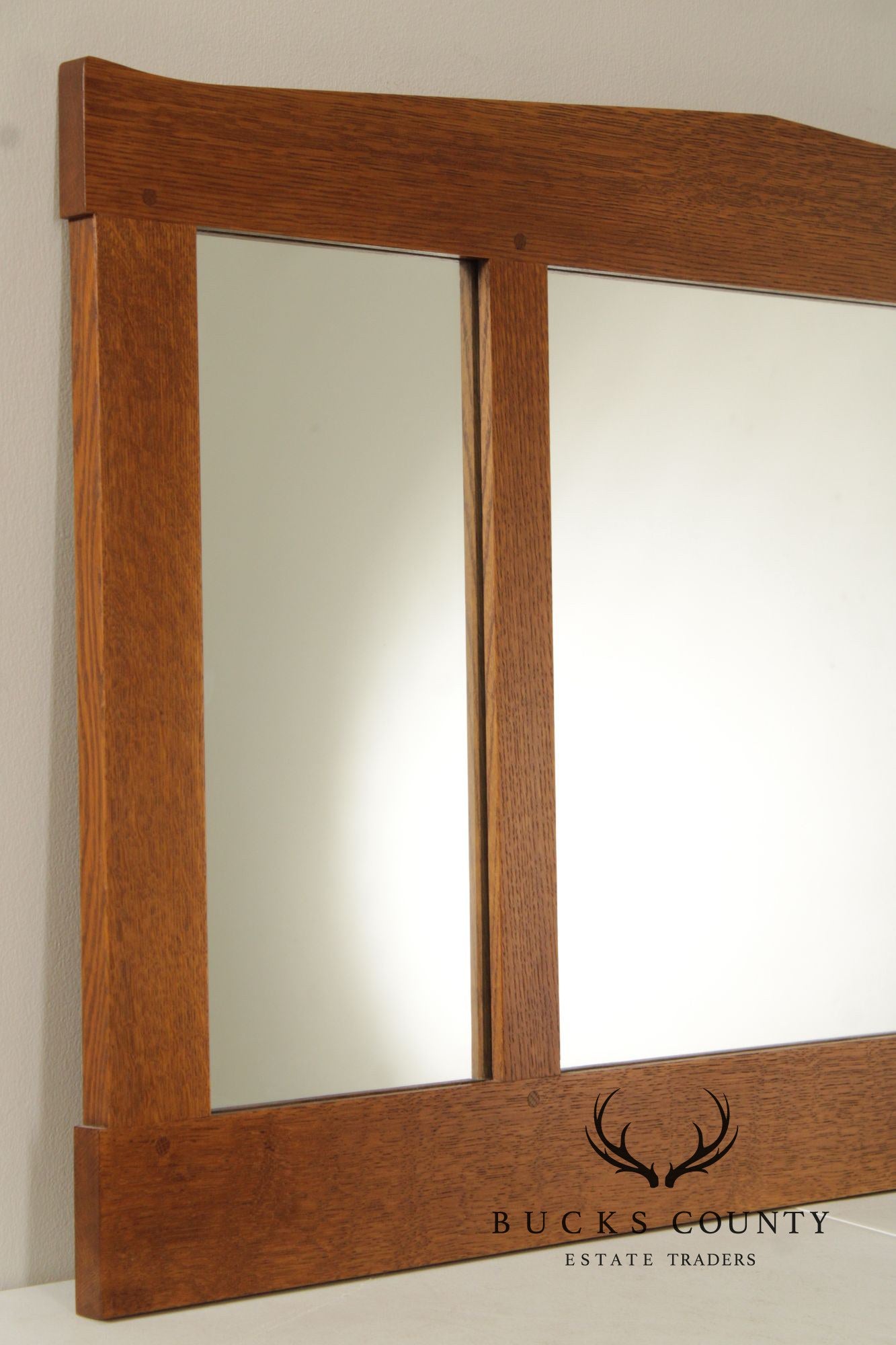 Stickley Mission Collection Oak Three Glass Mirror