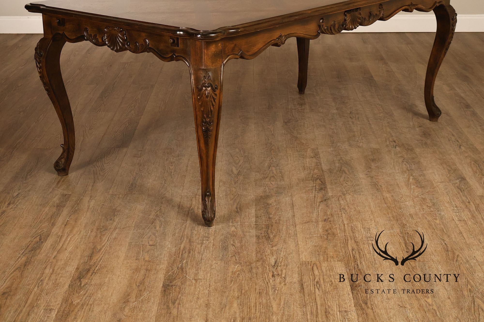 French Country Parquetry Top Expandable Dining Table