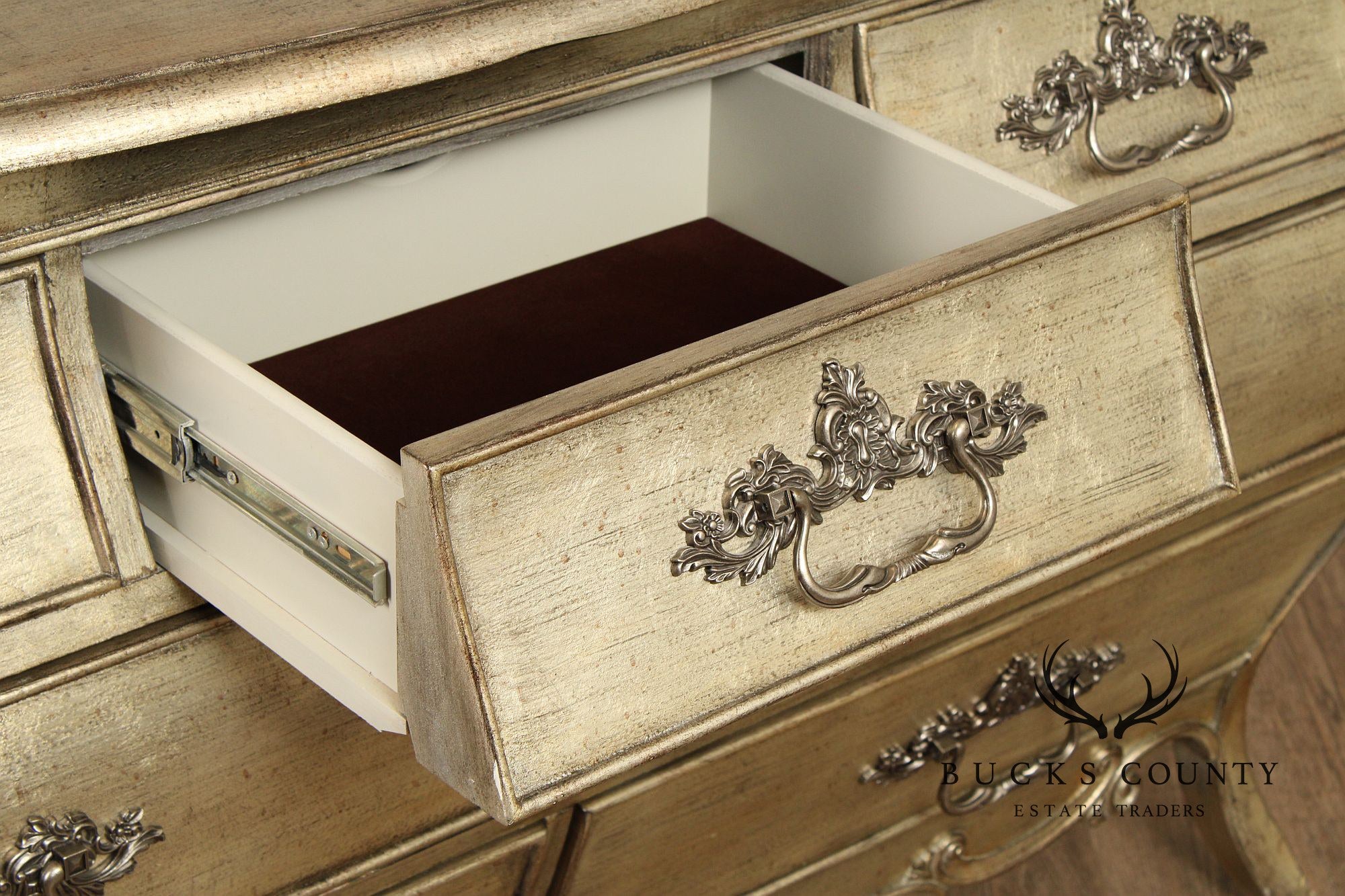 Hooker Furniture 'Sanctuary' Silver Gilt Bombe Chest