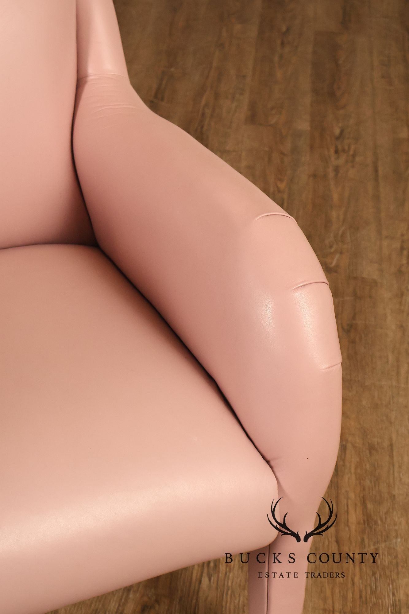 Vintage Lazar Industries East Pair Of Contemporary Modern Pink Upholstered Armchairs