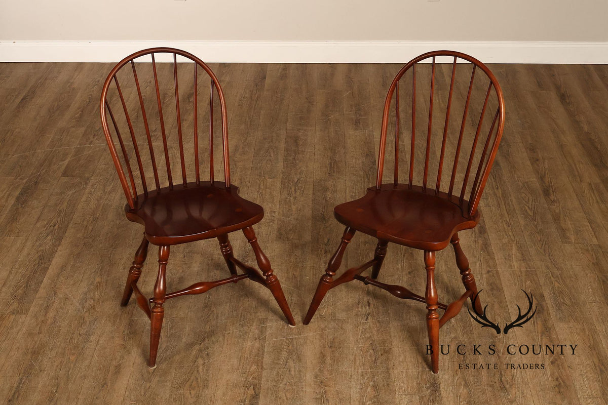 Frederick Duckloe & Bros Pair of Cherry Windsor Side Chairs