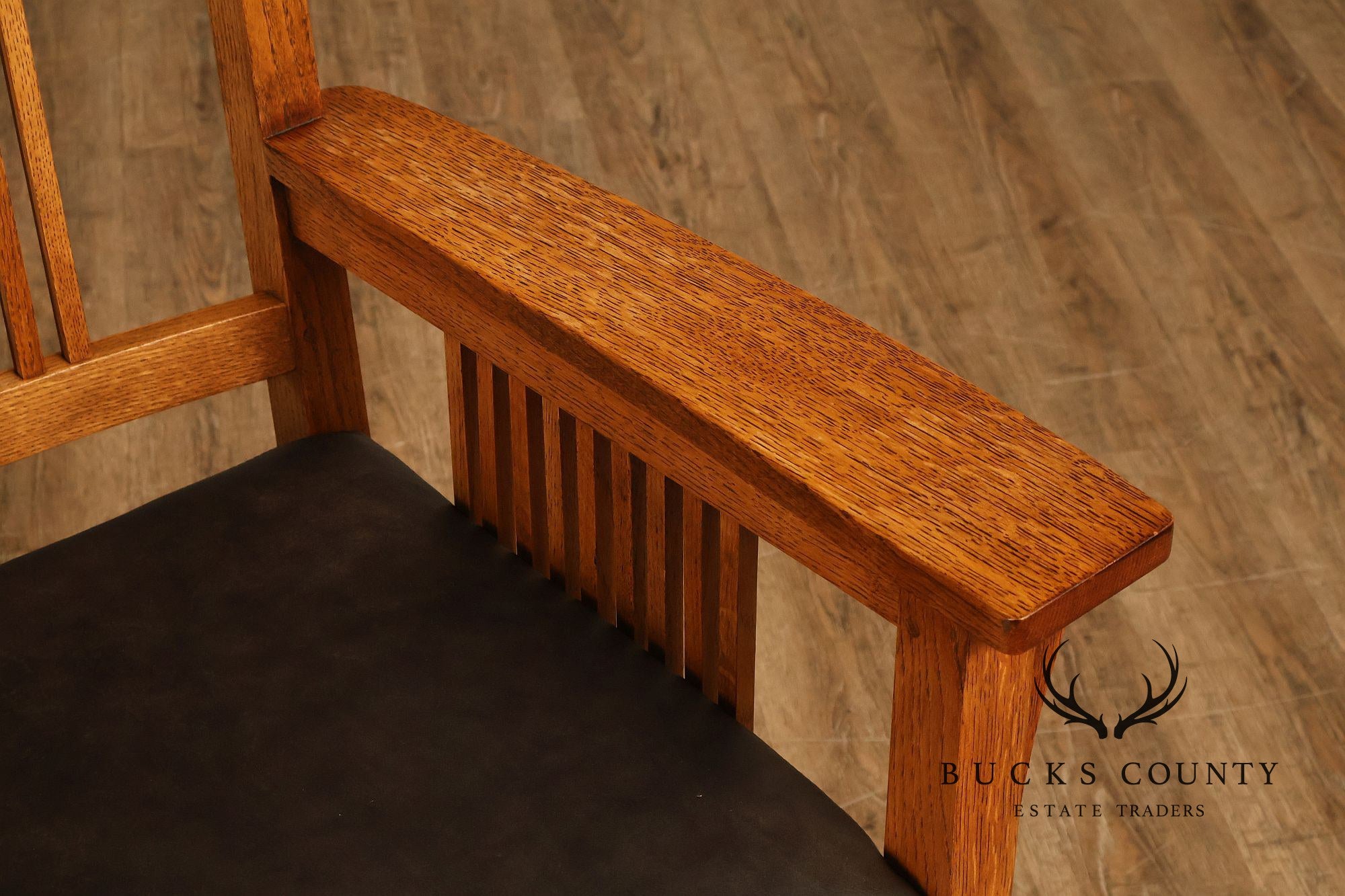 Stickley Mission Collection Set of Eight Oak Spindle Dining Chairs