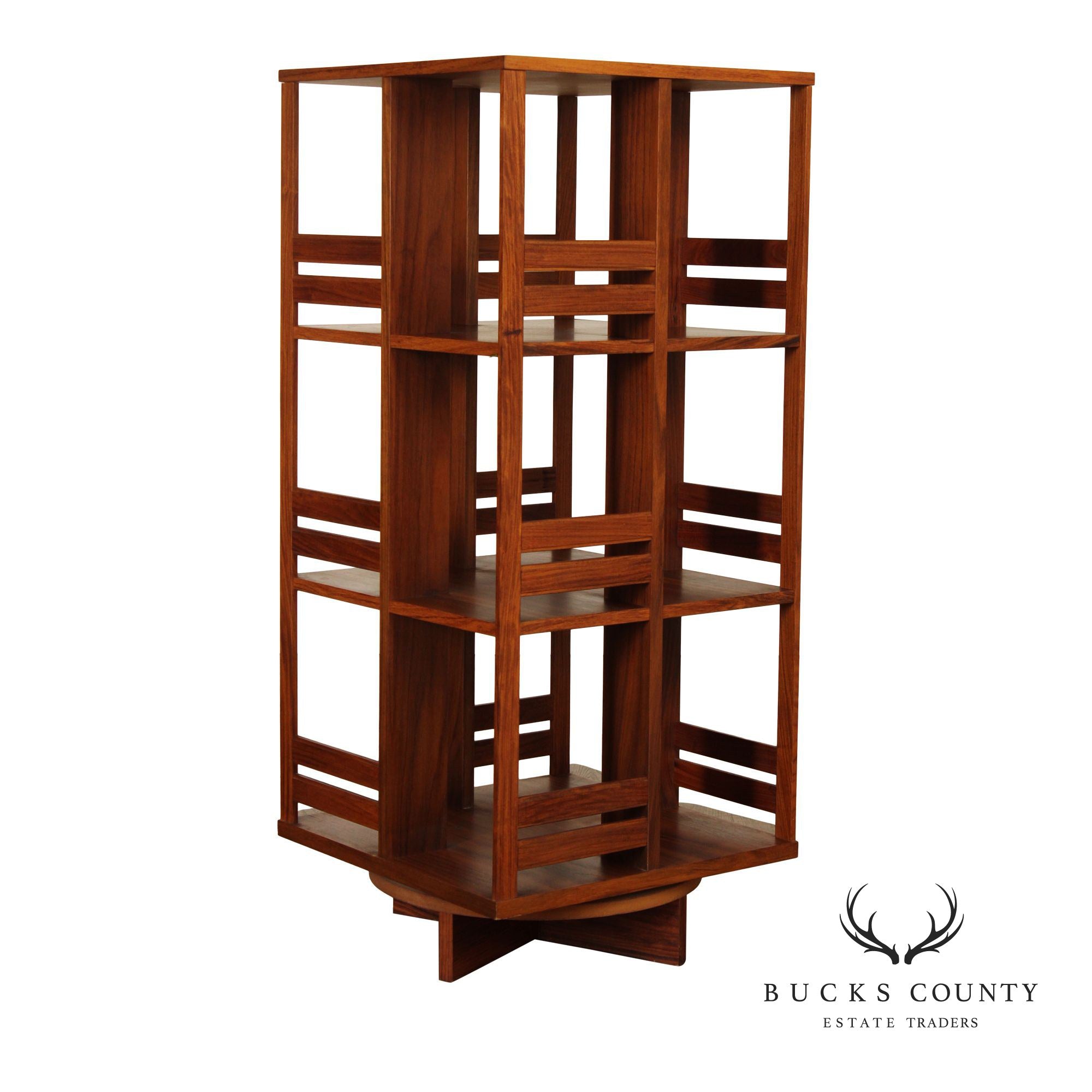 Danish Modern Teak Revolving Bookcase