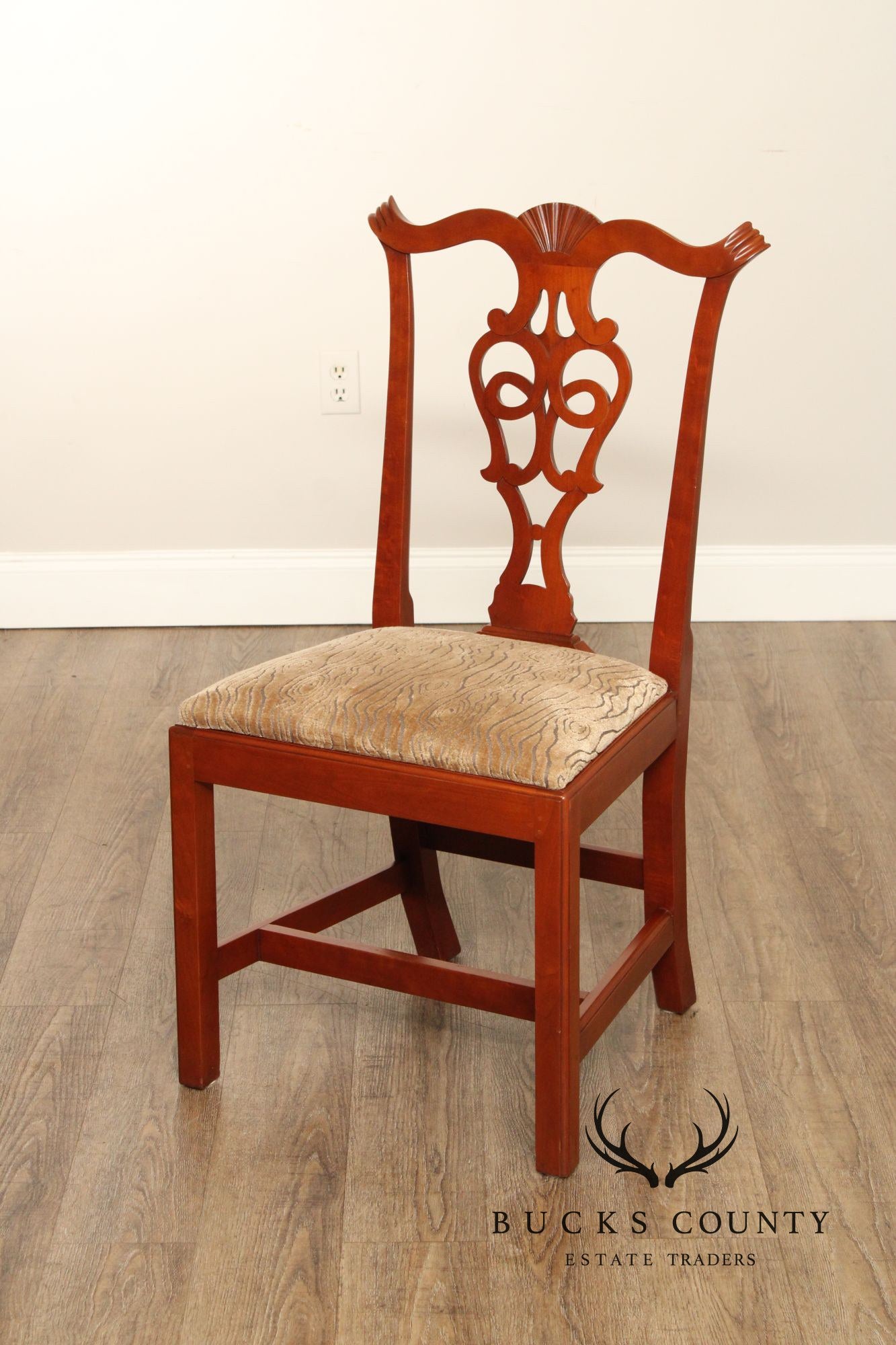 Eldred Wheeler Chippendale Style Set of Eight Cherry Dining Chairs