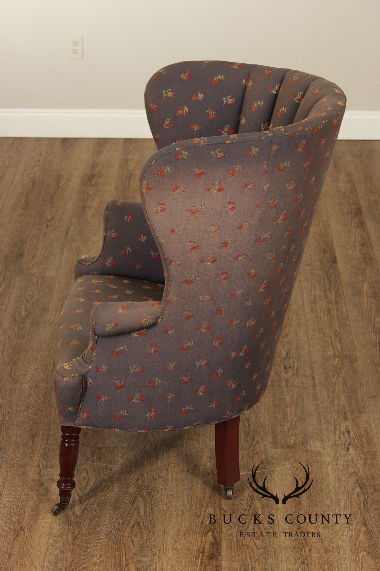 Antique English Regency Barrel Back Fireside Chair