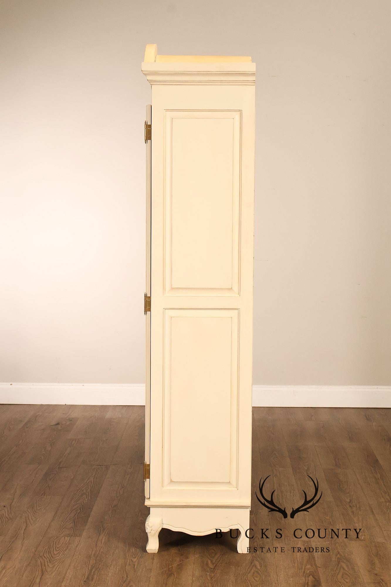 French Country Style Cream Painted Armoire