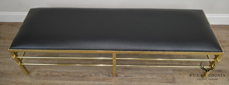 Mid Century Modern Vintage Brass 6 Leg Long Bench
