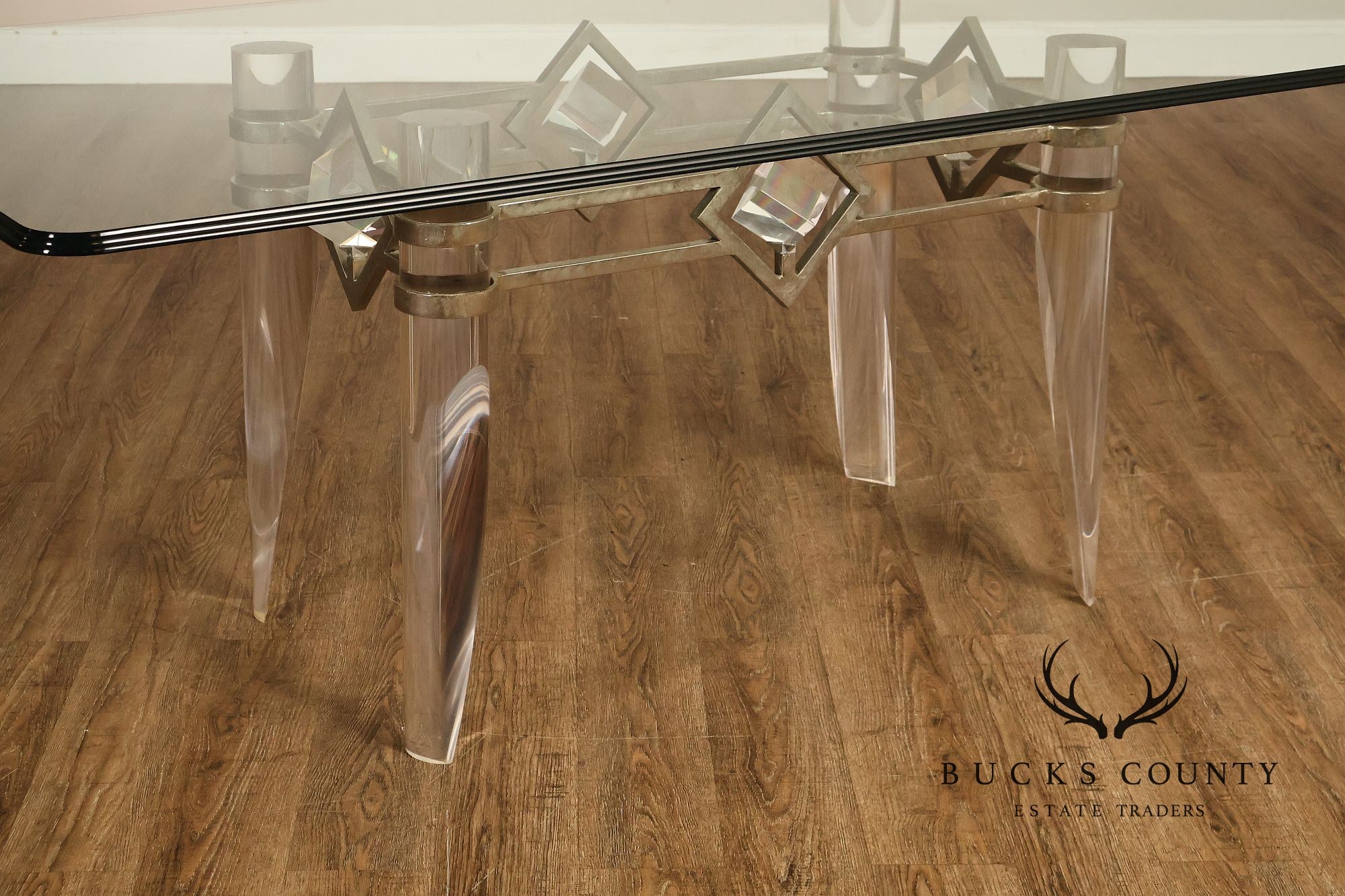 Pietro Costantini For Ello Glass Top Dining Table With Sculptural Base