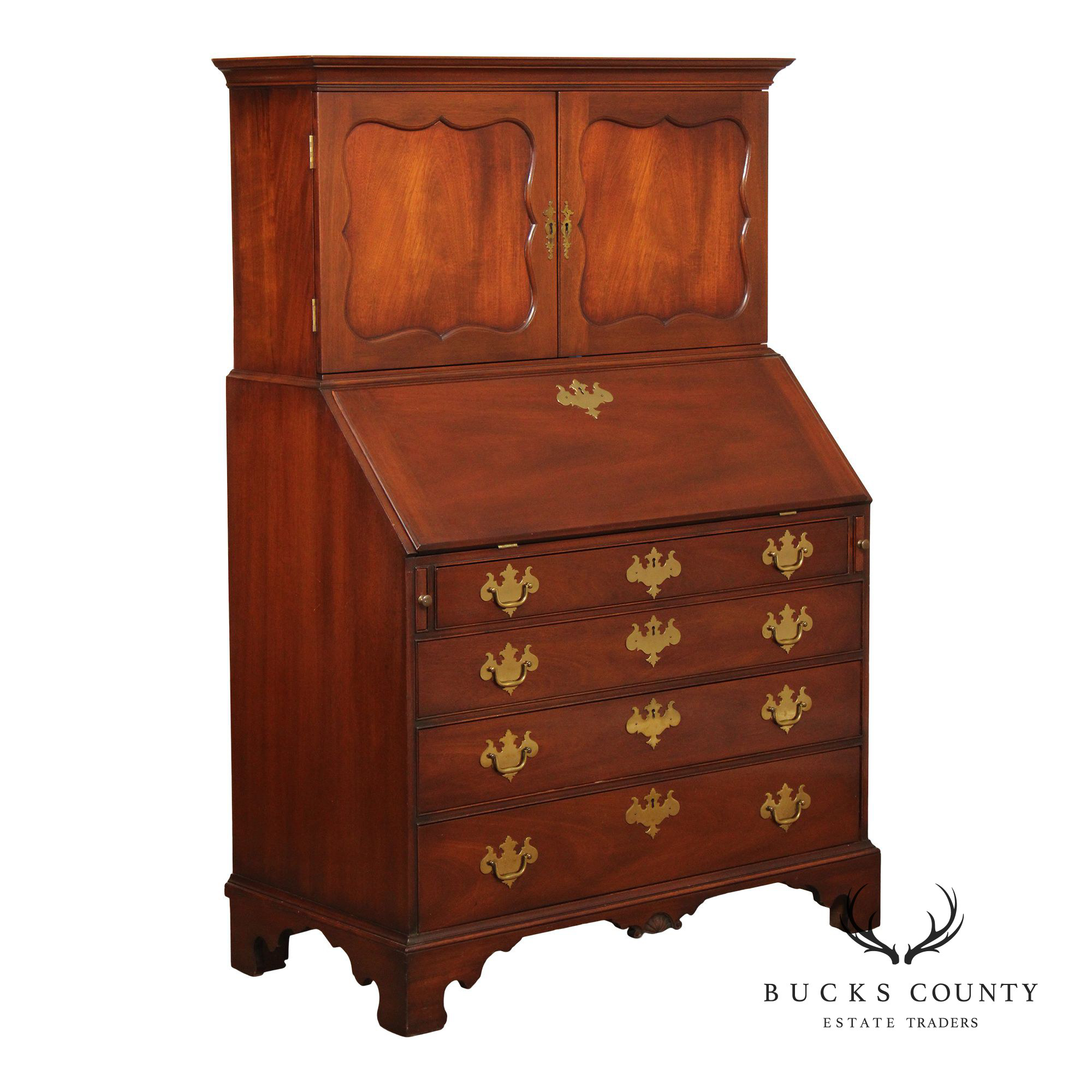 Kittinger Colonial Williamsburg Mahogany Slant Front Secretary Desk