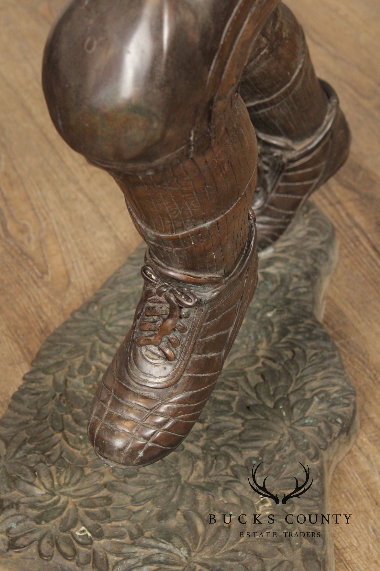 Bronze Garden Statue Of A Football Player