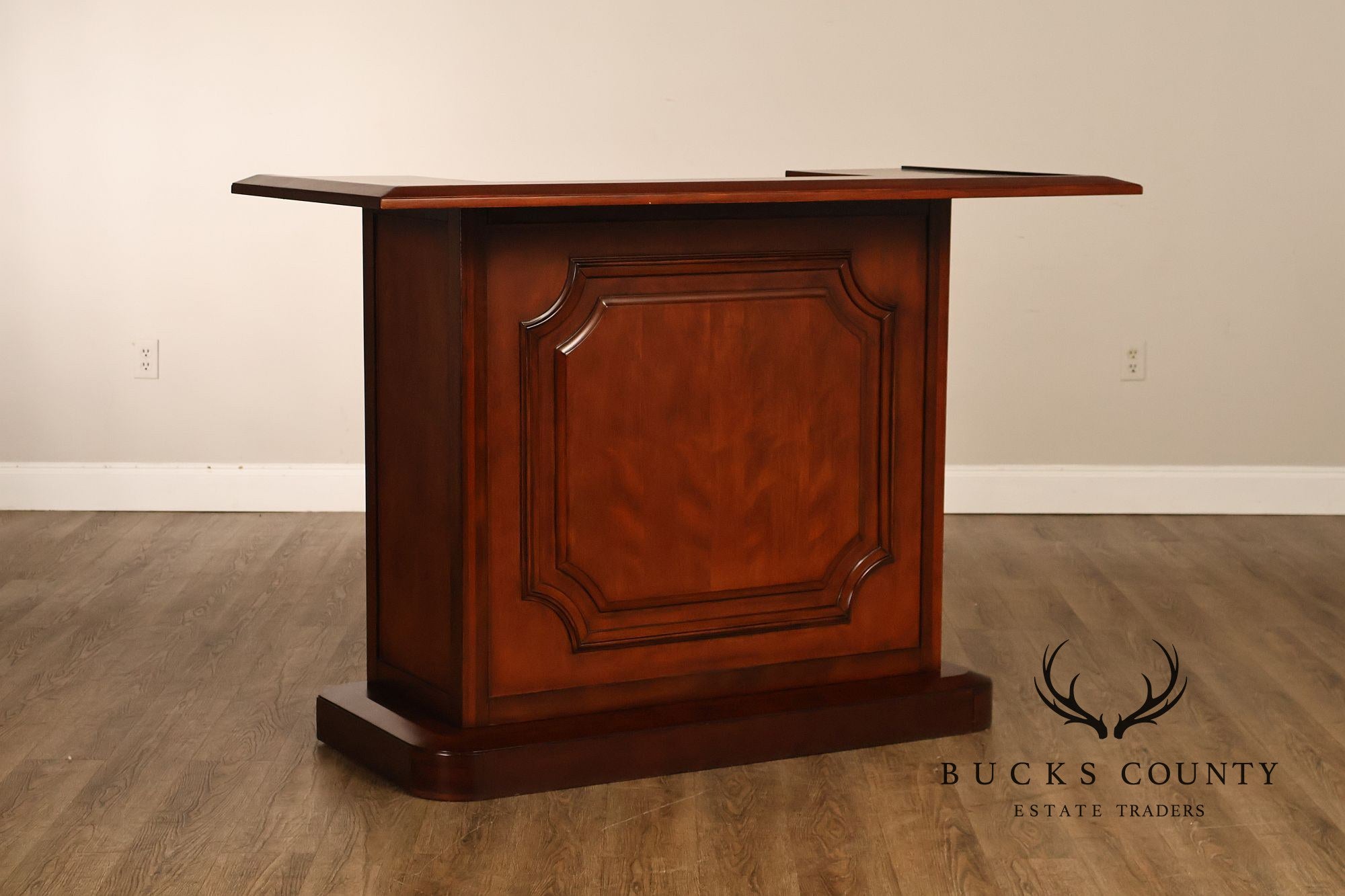Traditional Home Bar With Wine Storage And Two Bar Stools