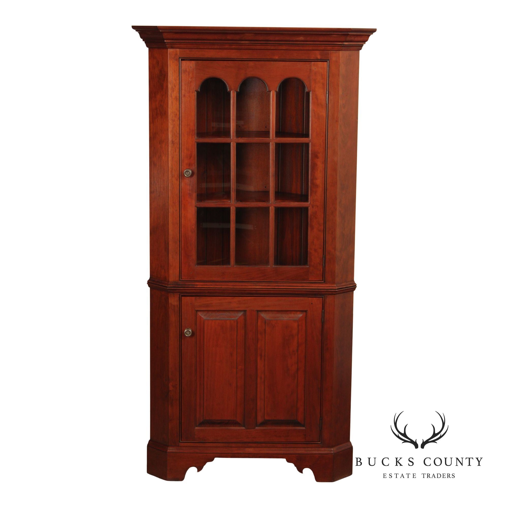 Chippendale Style Benchmade Cherry Corner Cabinet