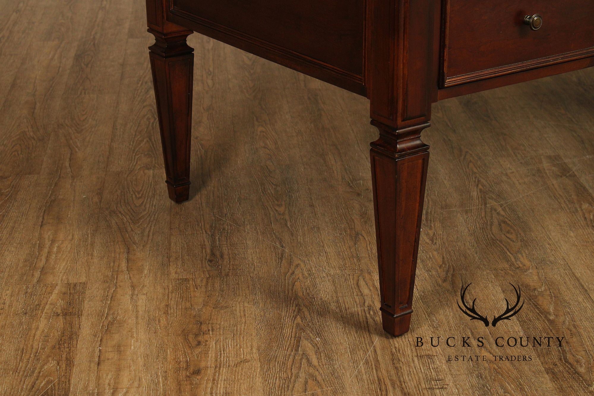 Ethan Allen Leather Top Cherry 'Buckley' Executive Desk