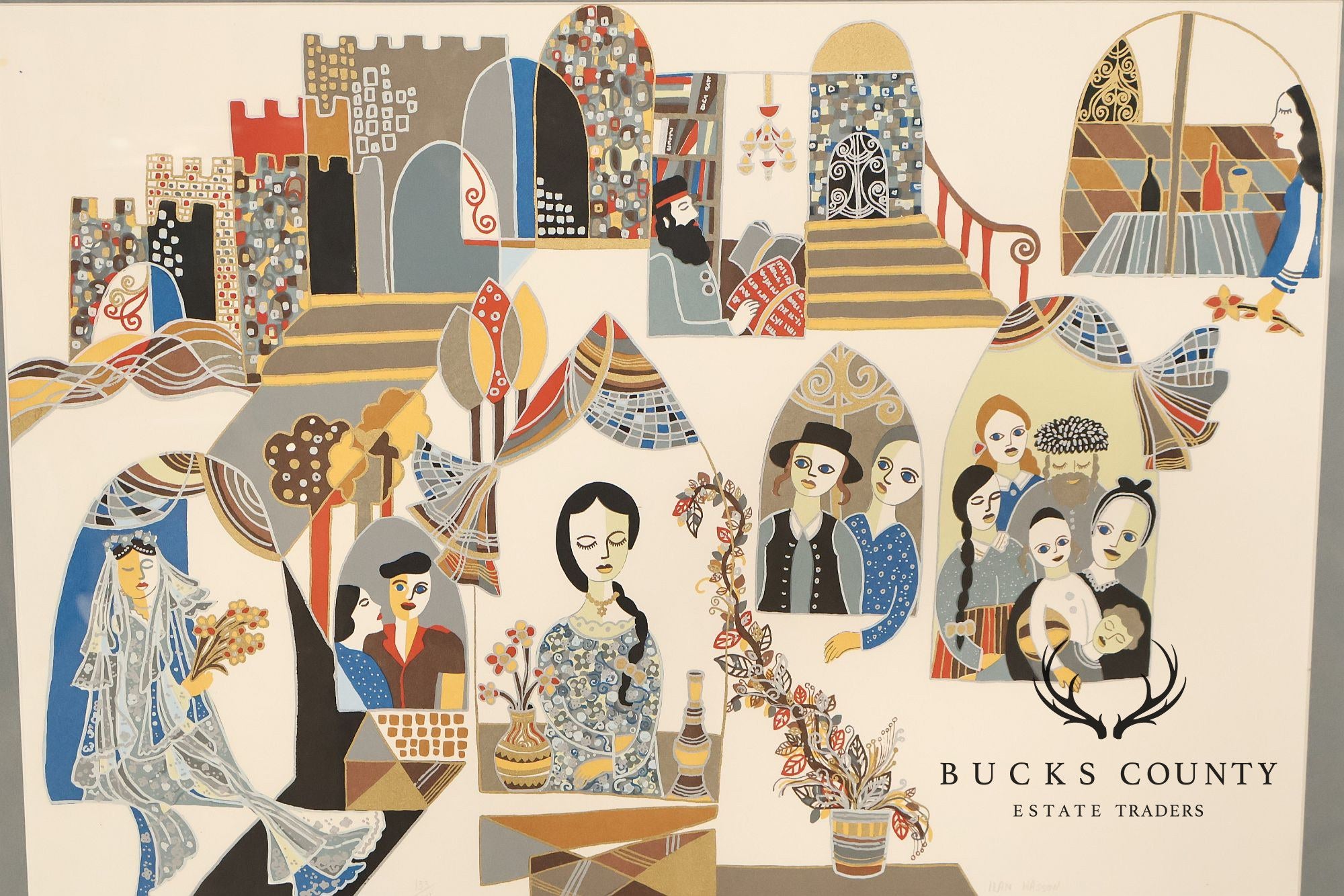 Ilan Hasson Post War Limited Edition Print, 'Waiting for Messiah'