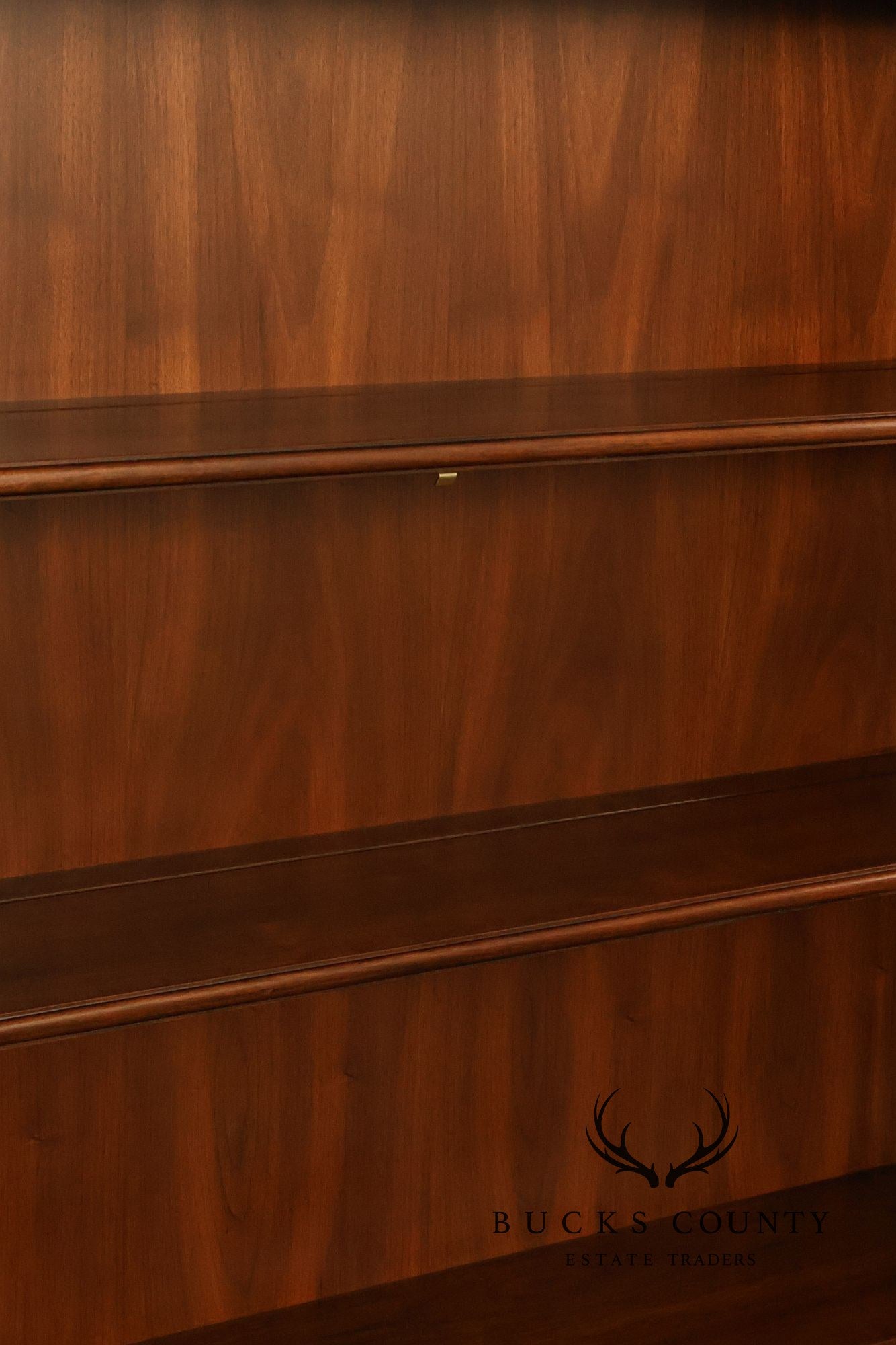 HENKEL HARRIS CHIPPENDALE STYLE TWO PART BLACK WALNUT BLIND DOOR SECRETARY DESK