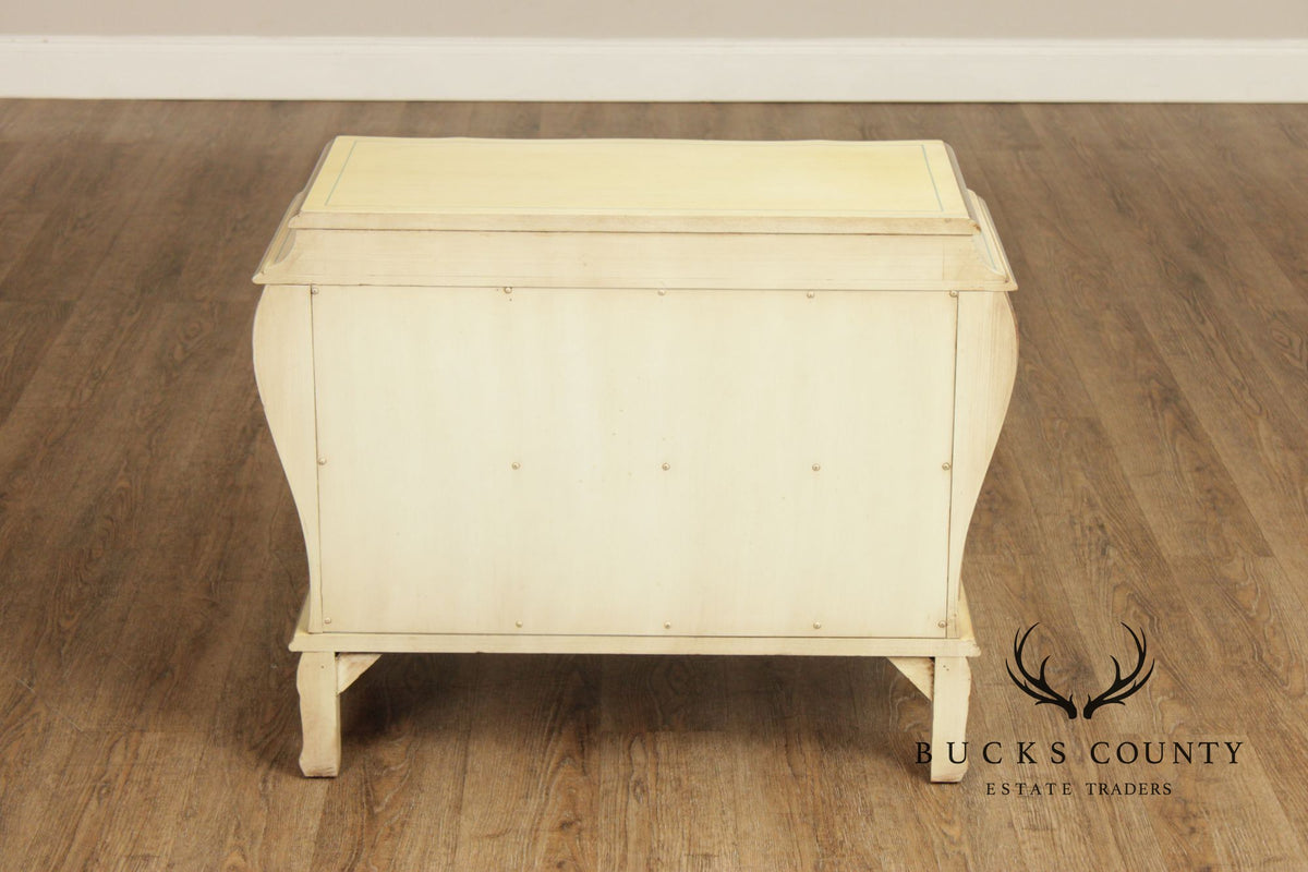Karges Bombe Painted Two-Drawer Night Stand With Floral Motifs