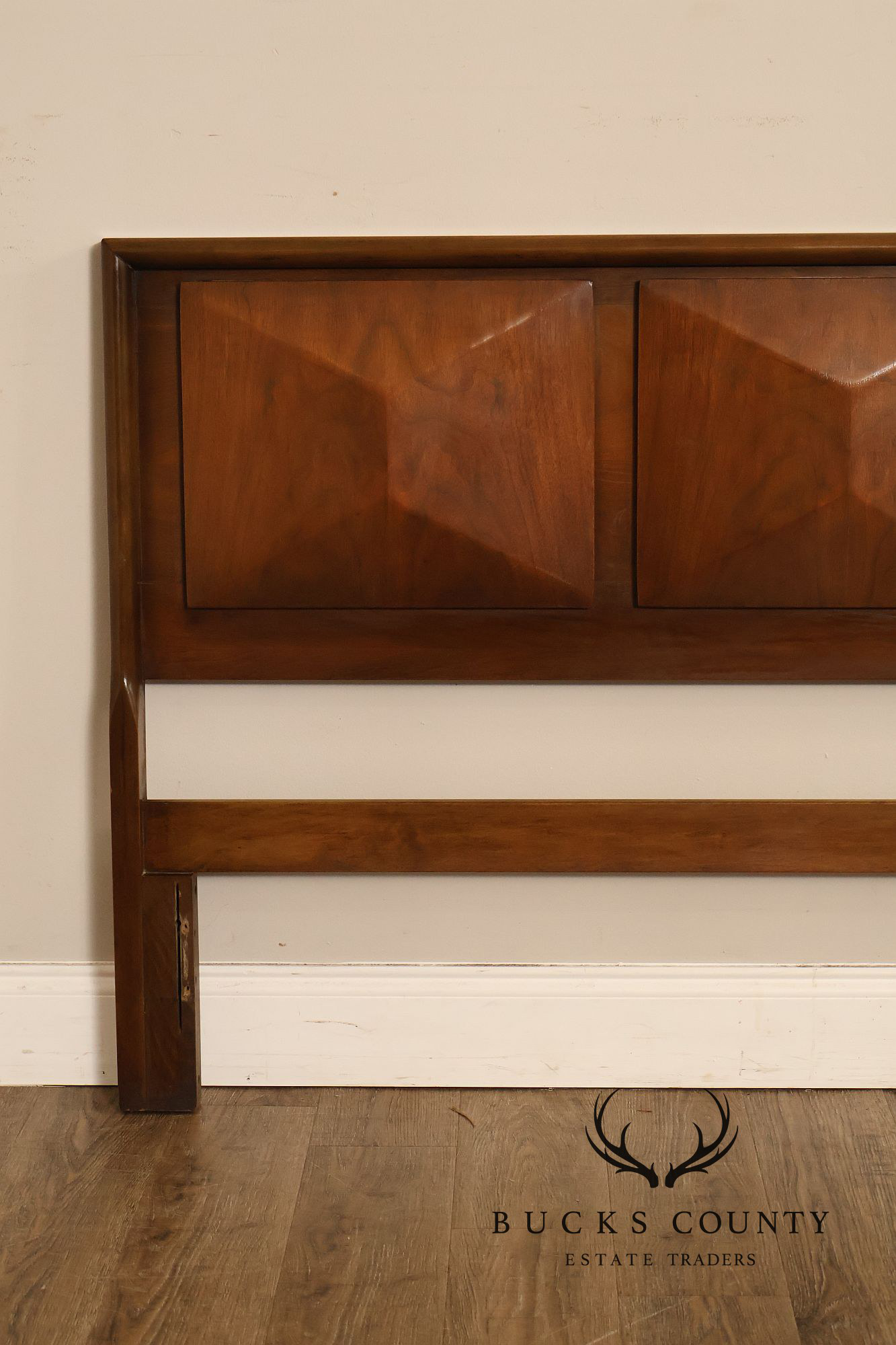 United Furniture Mid Century Diamond Walnut Queen Headboard