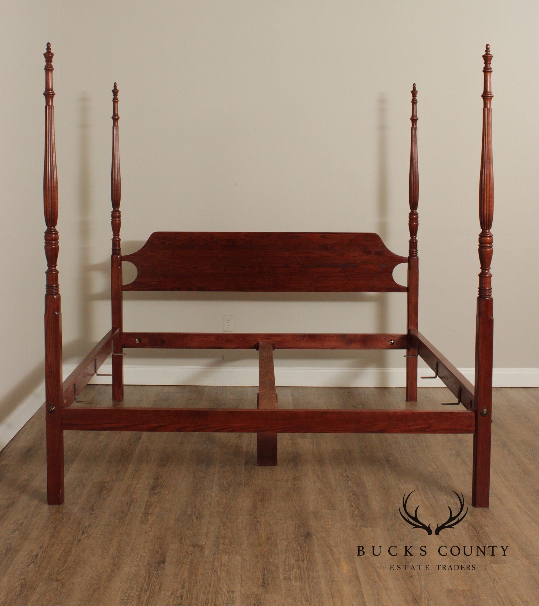 Federal Style Oak King Size Tall Poster Bed