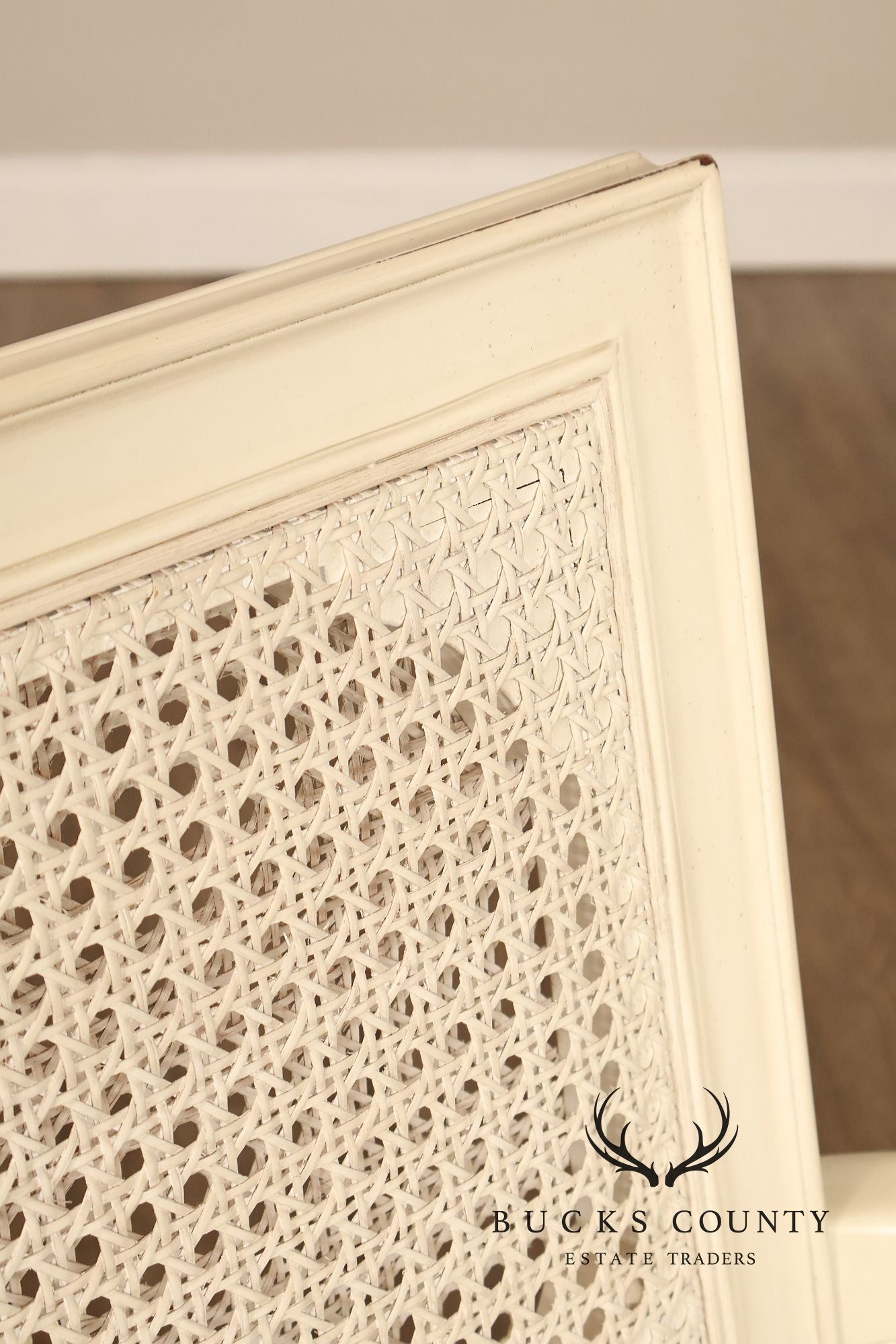 Alden Parkes Country French Louis XVI Style Caned Back Painted Settee