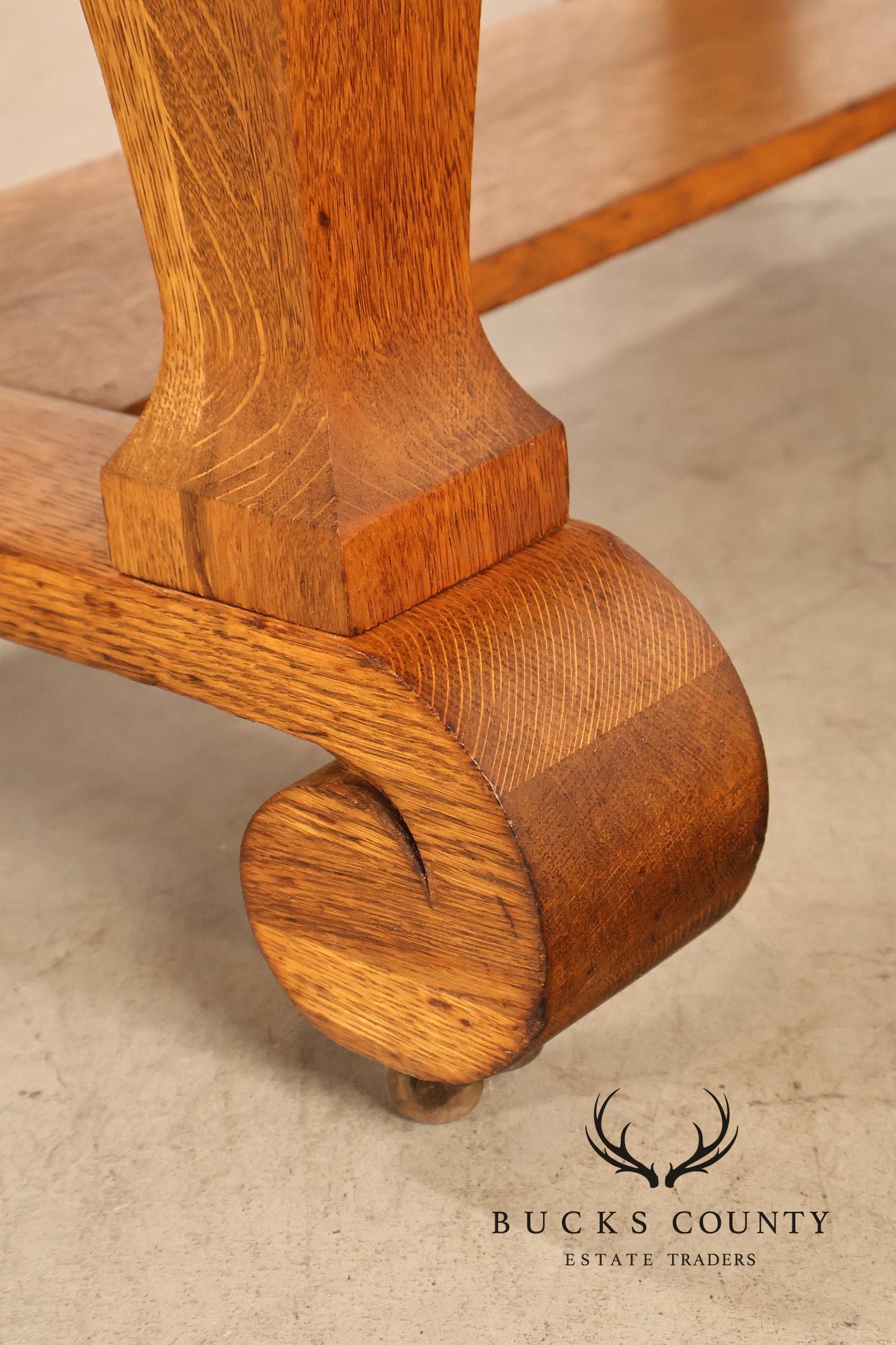 Empire Style Antique Oak Library Table