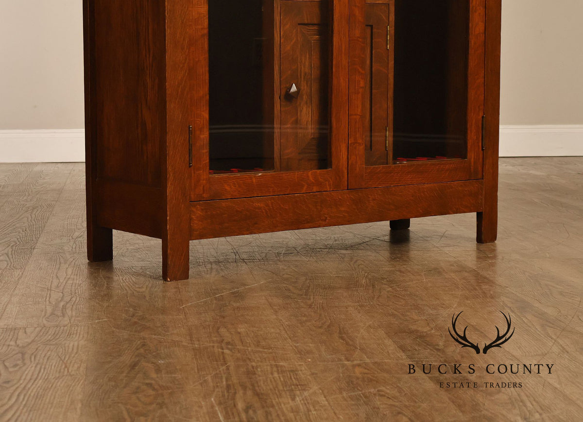 Antique Grand Rapids Mission Oak Gun Cabinet