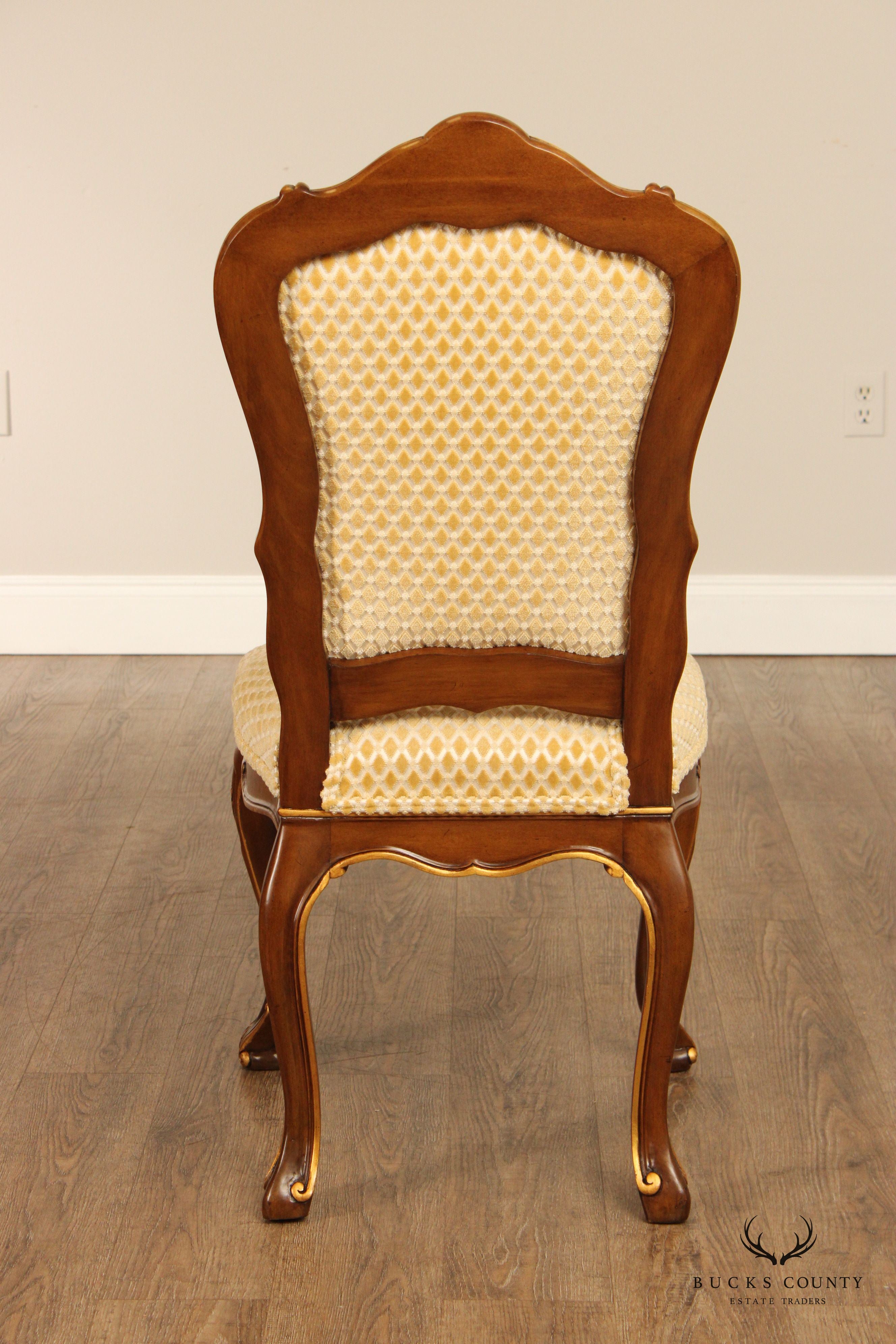 Karges French Louis XV Style Set of Ten Partial Gilt Dining Chairs