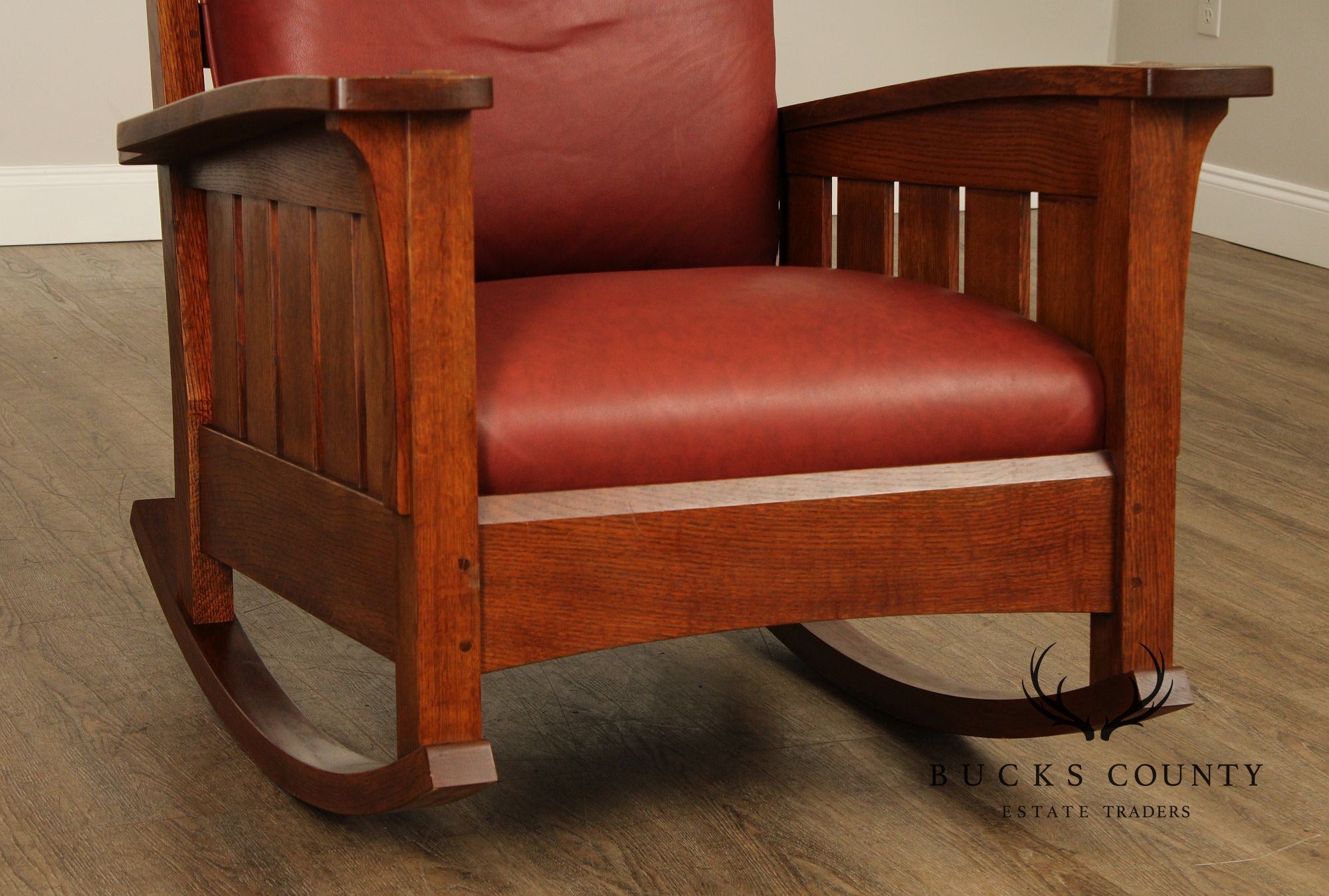 Stickley Mission Collection Oak and Leather Rocker