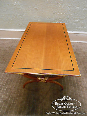 High Quality French Regency Directoire X Base Coffee Table w/ Gilt Accents