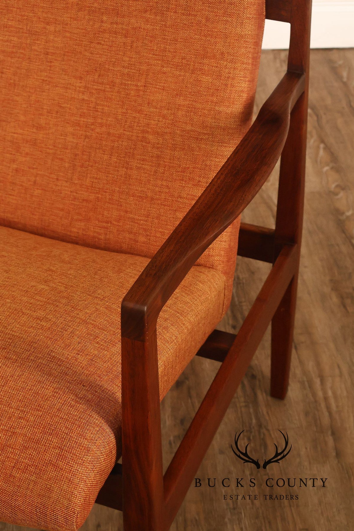 Jens Risom Mid Century Modern 'Floating' Walnut Armchair