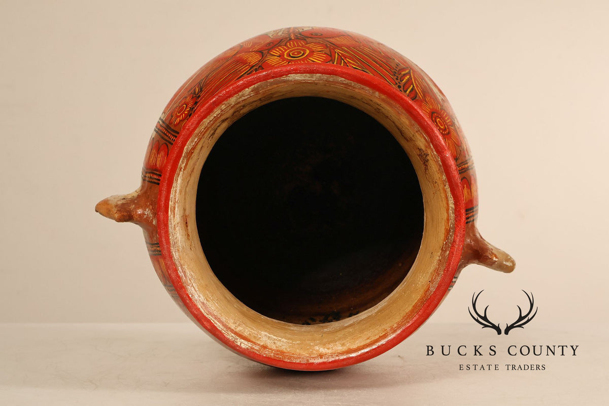 Mexican Folk Art Pottery Vase