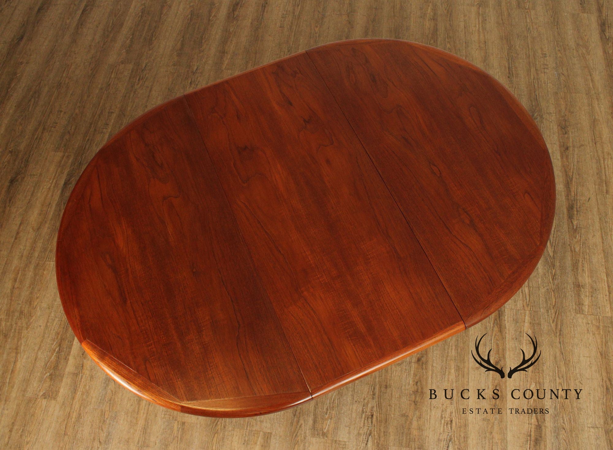 Danish Modern Round Teak Expandable Dining Table