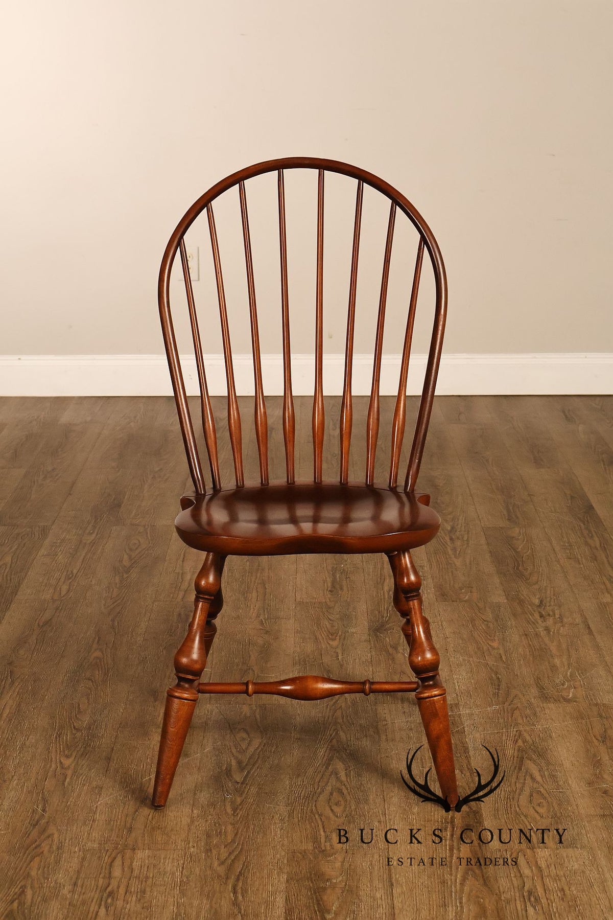 Nichols & Stone Set Of Eight Cherry Windsor Dining Chairs