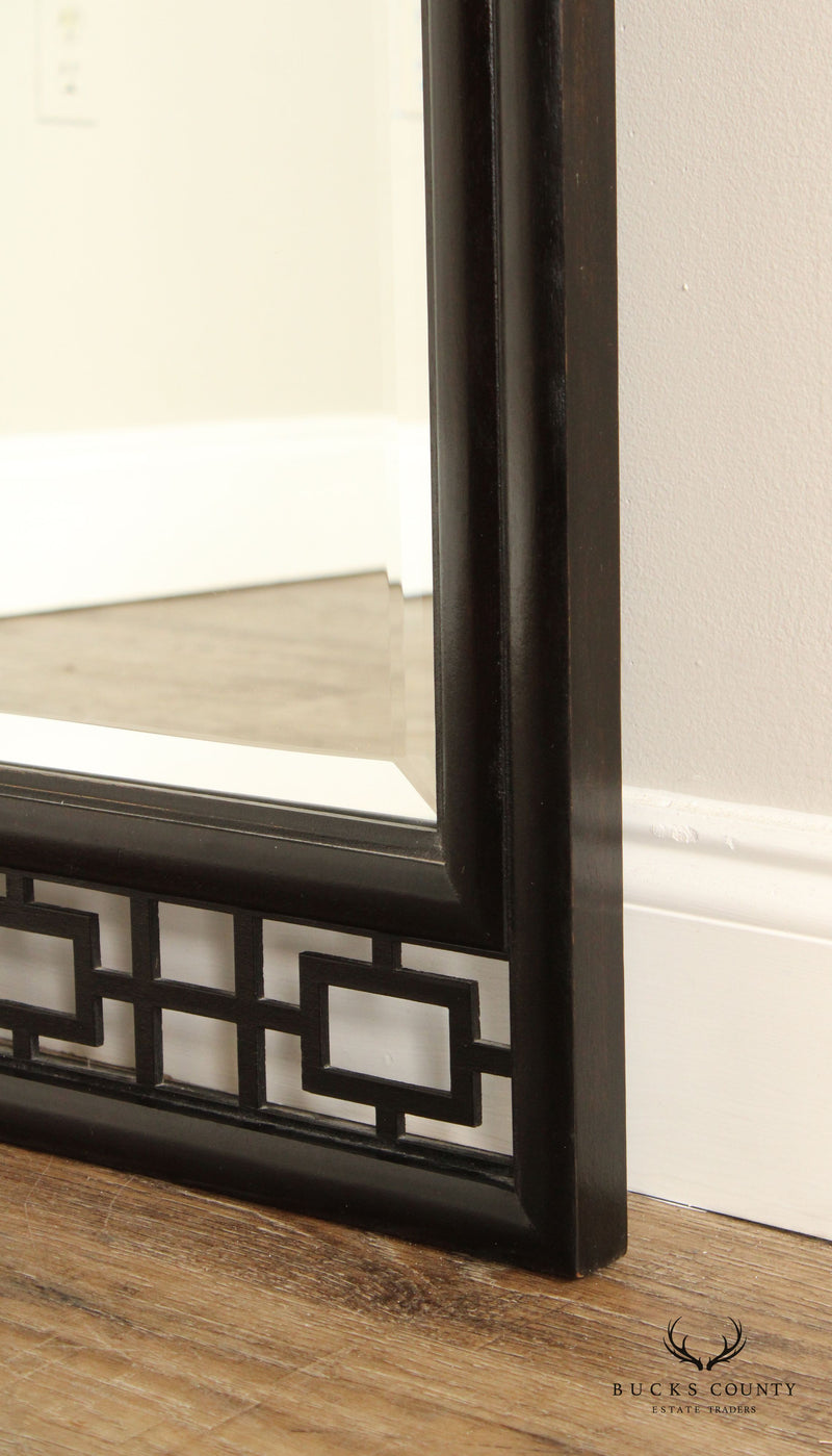 Vintage Pair Of Ebonized Asian Influenced Wall Mirrors