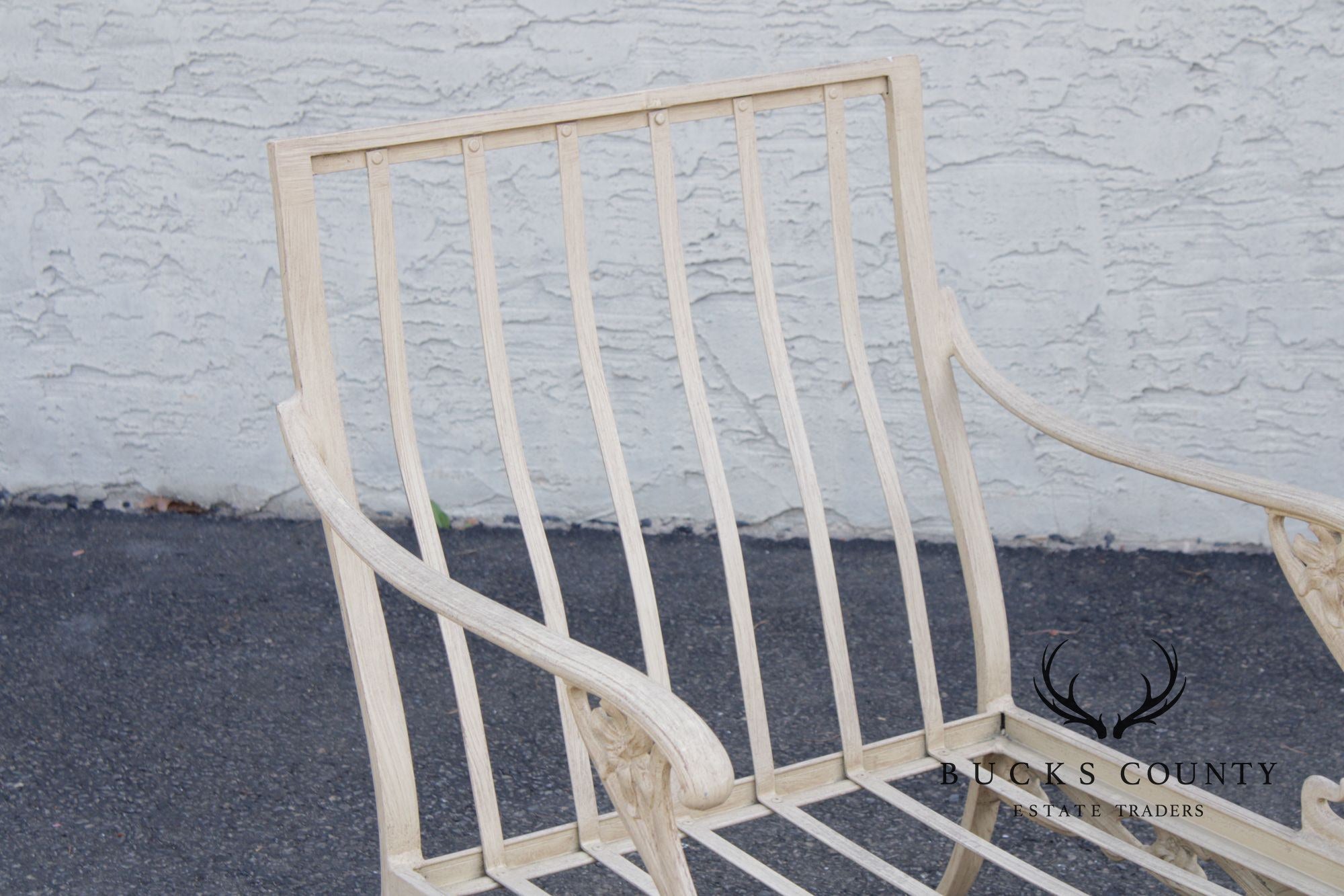 BROWN JORDAN PAIR OF CAST ALUMINUM 'DAY LILY' OUTDOOR PATIO LOUNGE CHAIRS WITH OTTOMAN