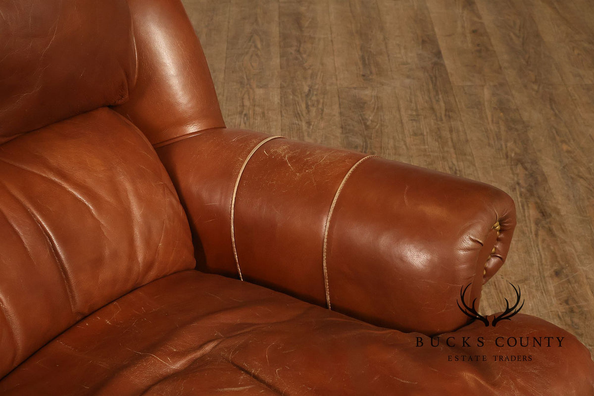 Hancock & Moore 'Austin' Leather Armchair and Ottoman