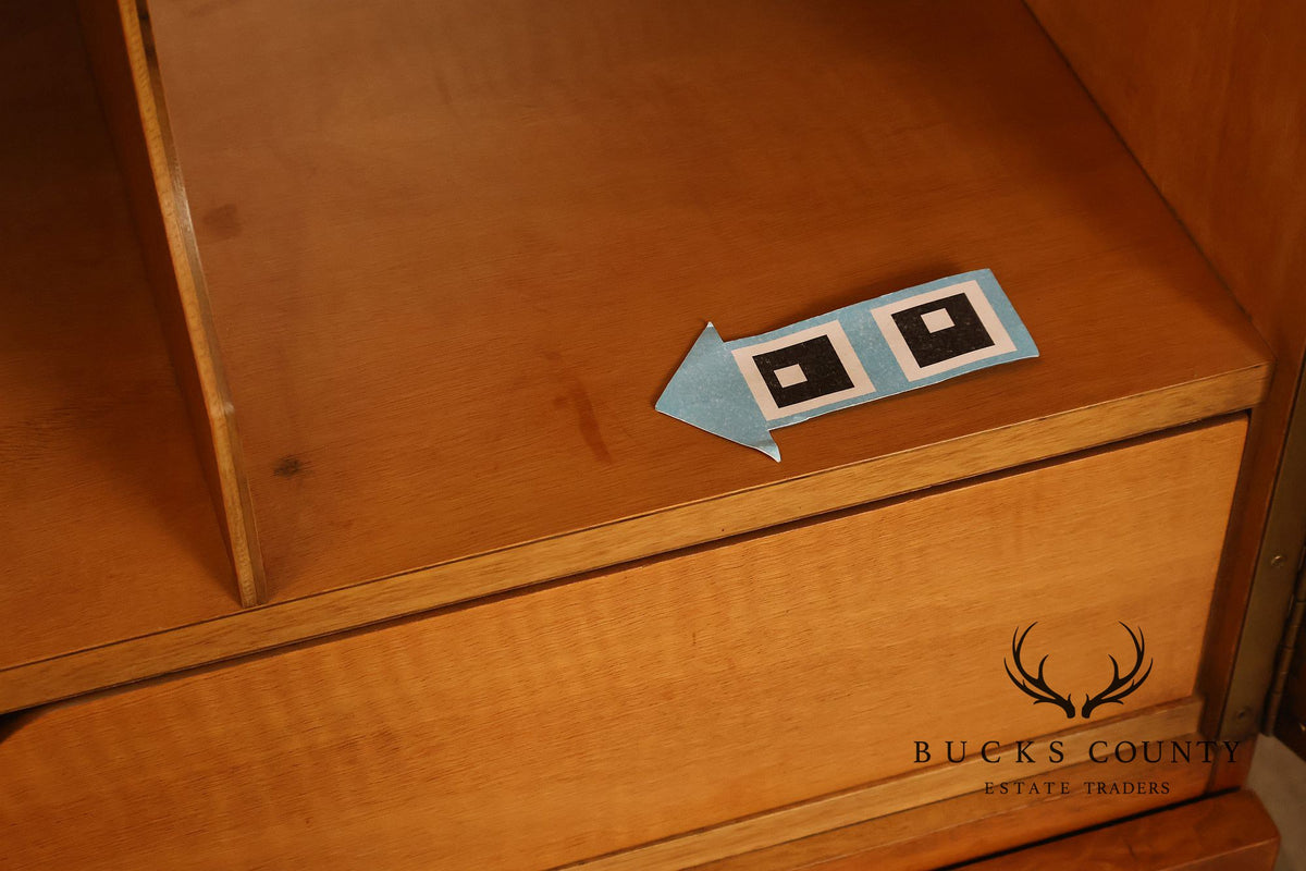 Lane Mid Century Modern Burlwood Armoire