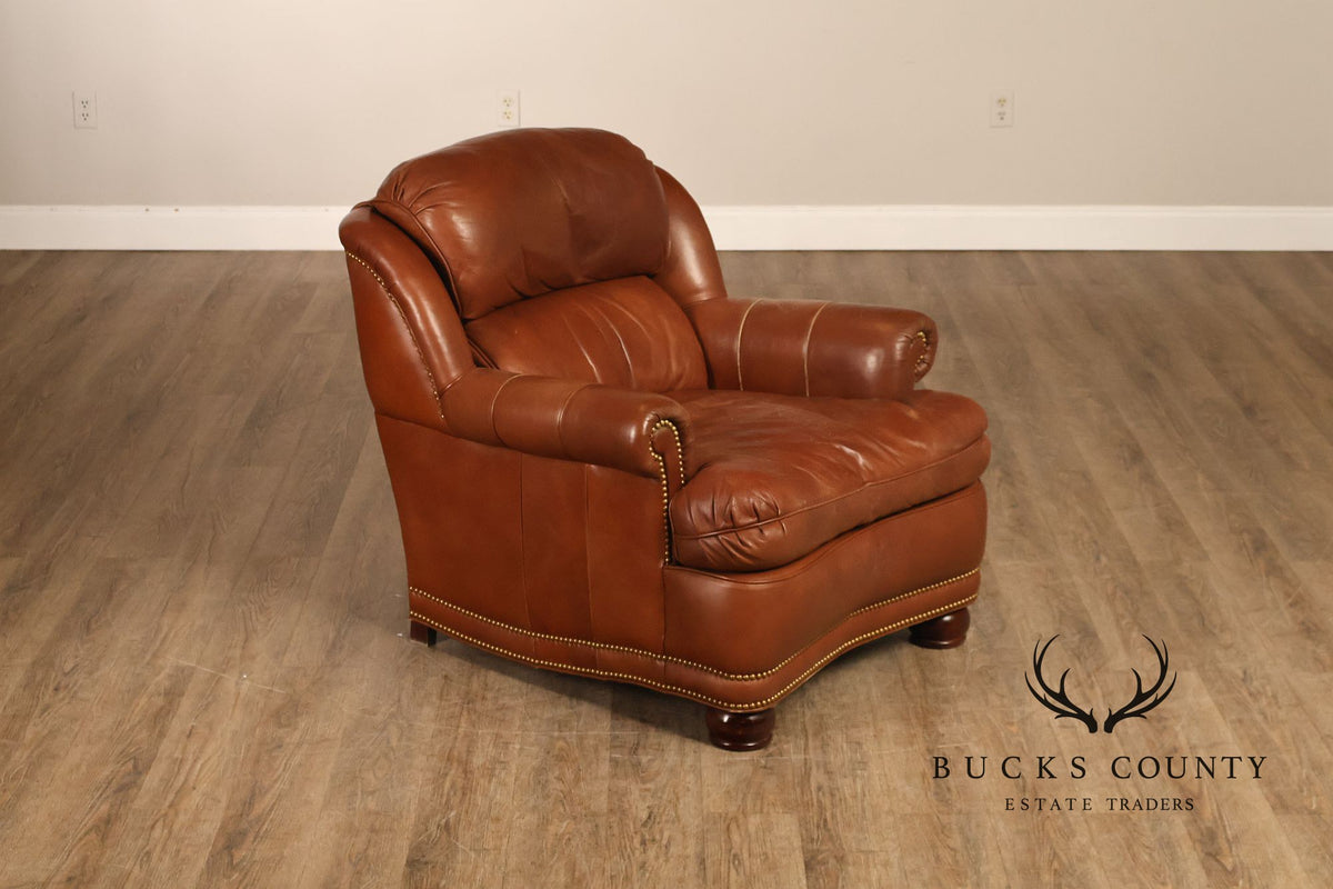 Hancock & Moore 'Austin' Leather Armchair and Ottoman
