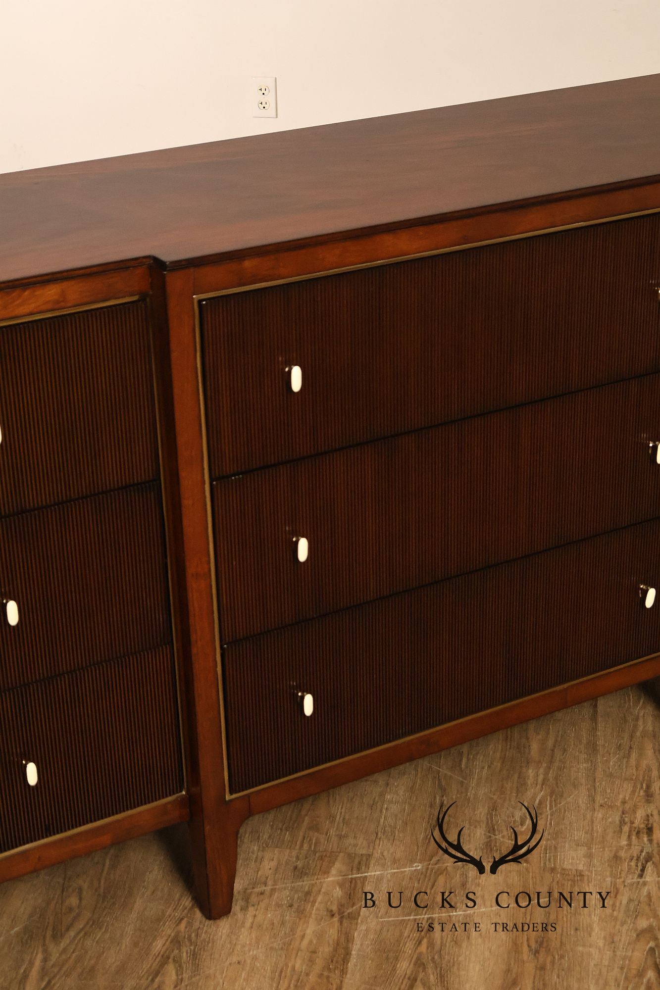 Caracole Modern Nine Drawer Mahogany Long Dresser