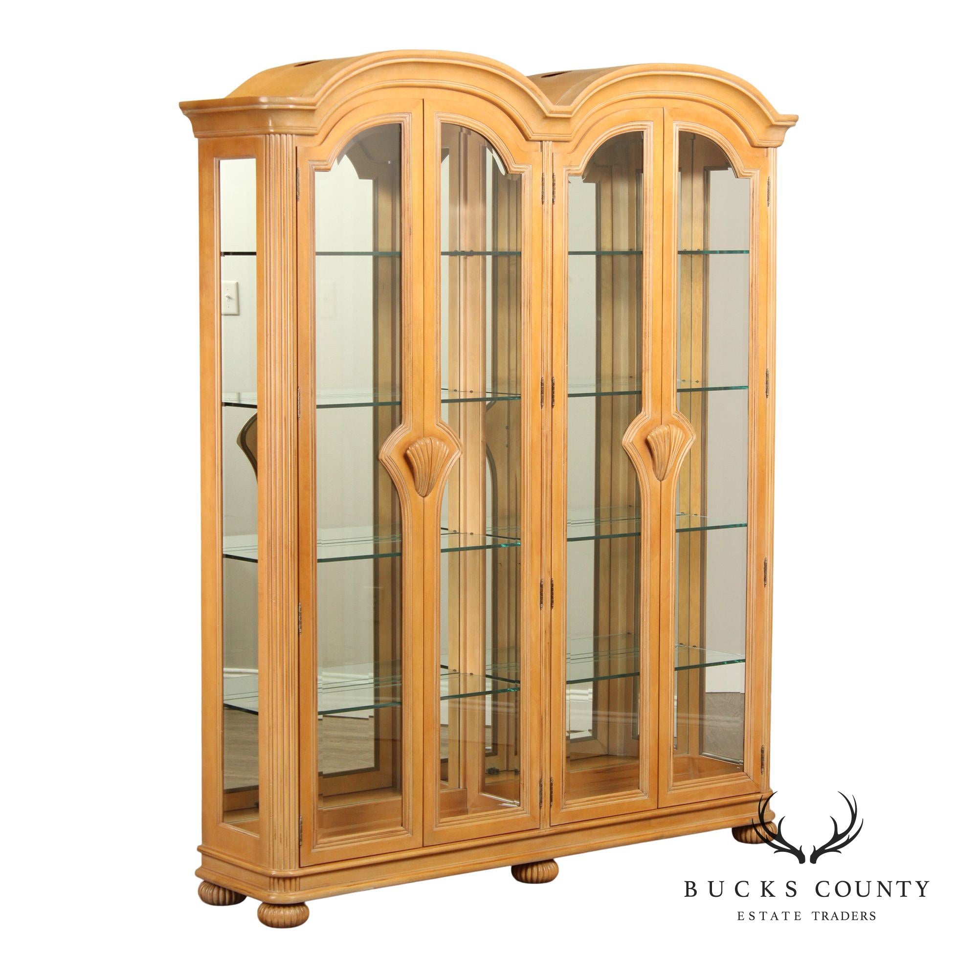 Bernhardt Art Deco Style Double Arched Display Cabinet